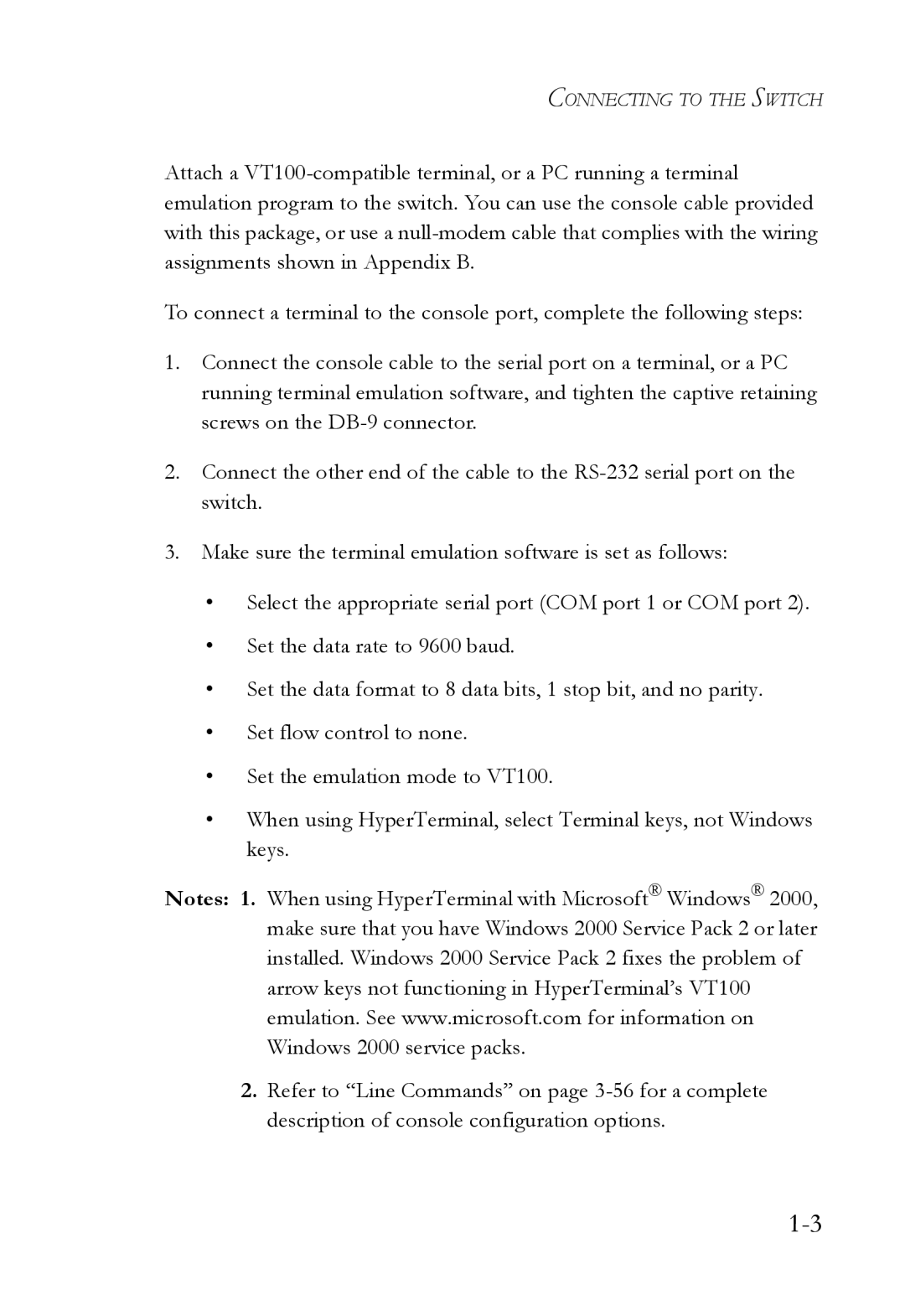 SMC Networks SMC6750L2 manual Connecting to the Switch 