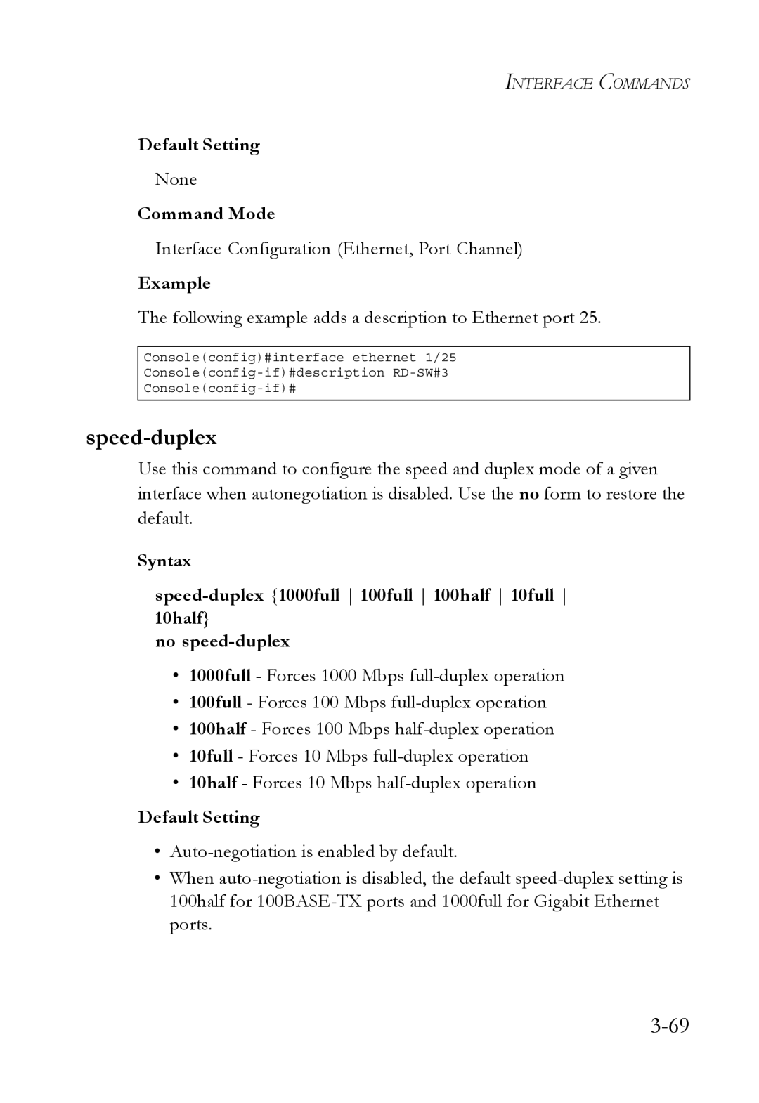 SMC Networks SMC6750L2 manual Speed-duplex 