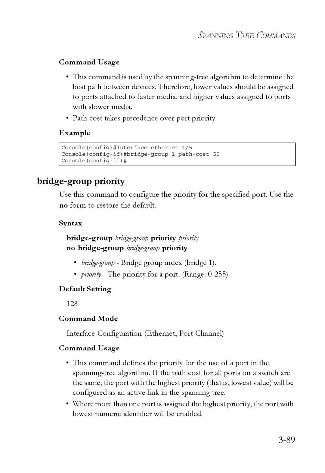 SMC Networks SMC6750L2 manual Bridge-group priority 