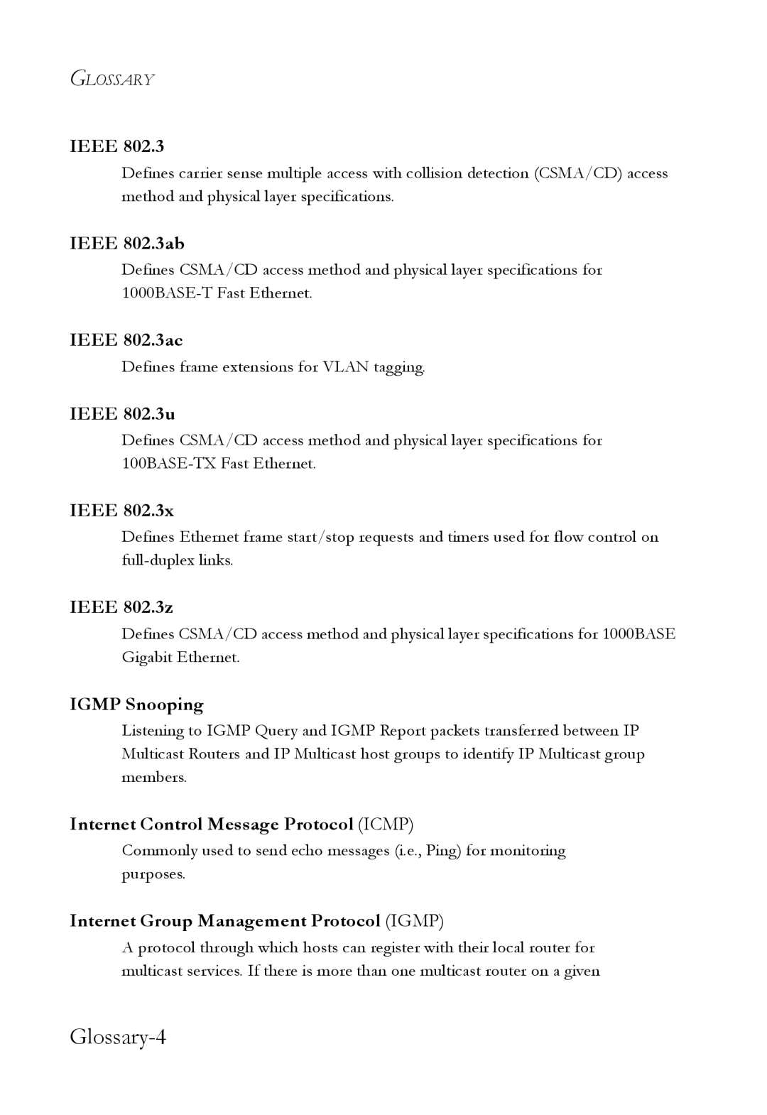 SMC Networks SMC6750L2 manual Glossary-4 