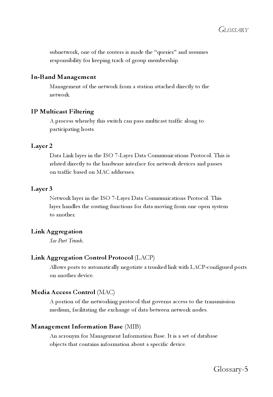 SMC Networks SMC6750L2 manual Glossary-5 