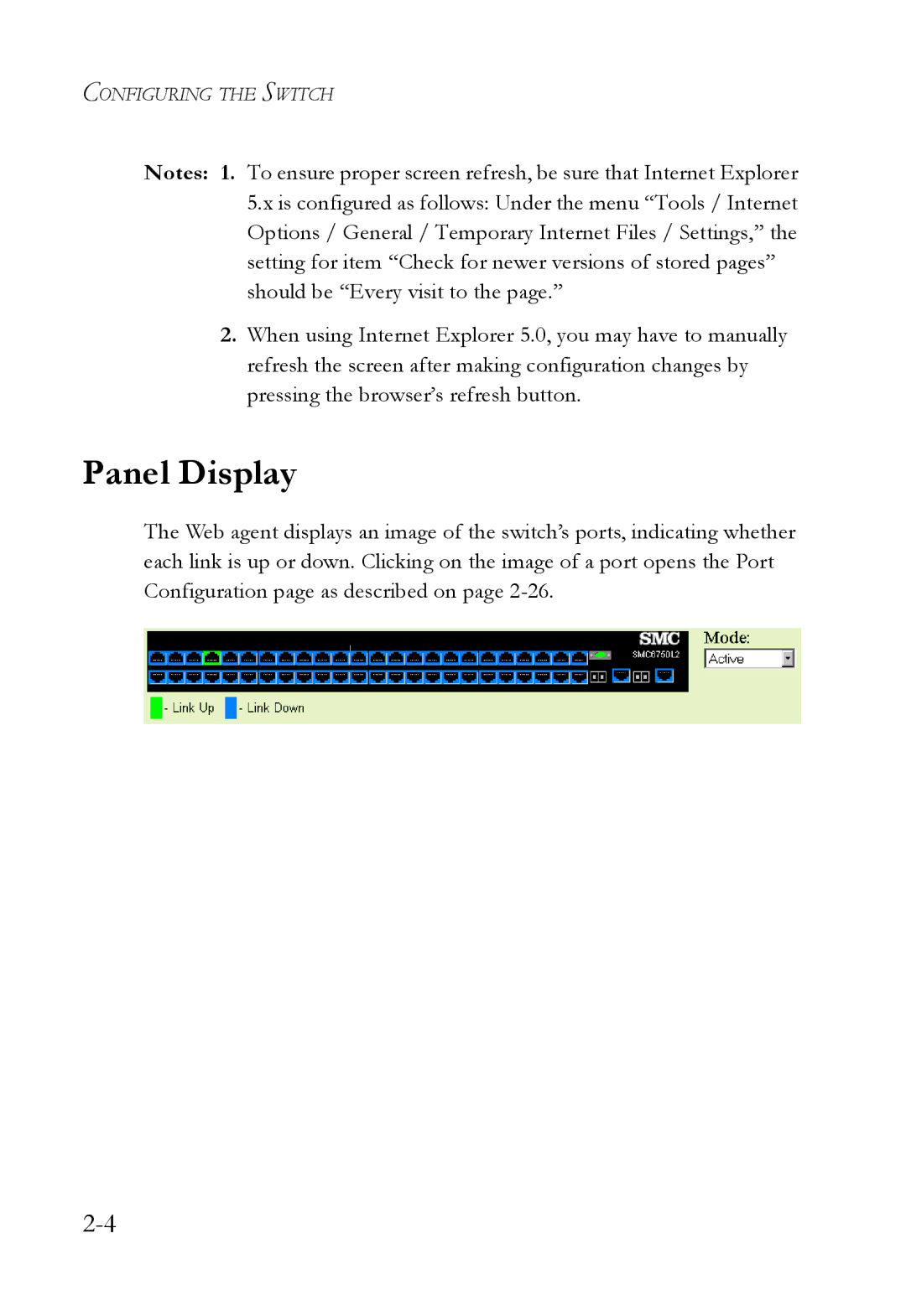 SMC Networks SMC6750L2 manual Panel Display 