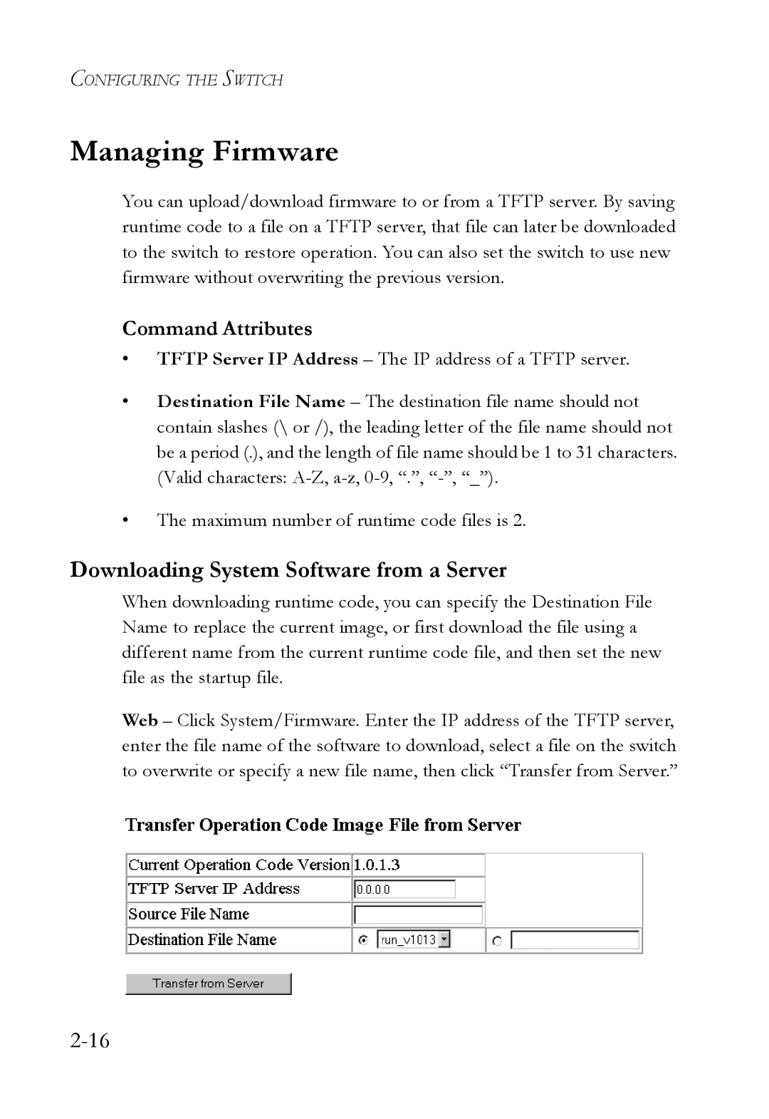 SMC Networks SMC6750L2 manual Managing Firmware, Downloading System Software from a Server 