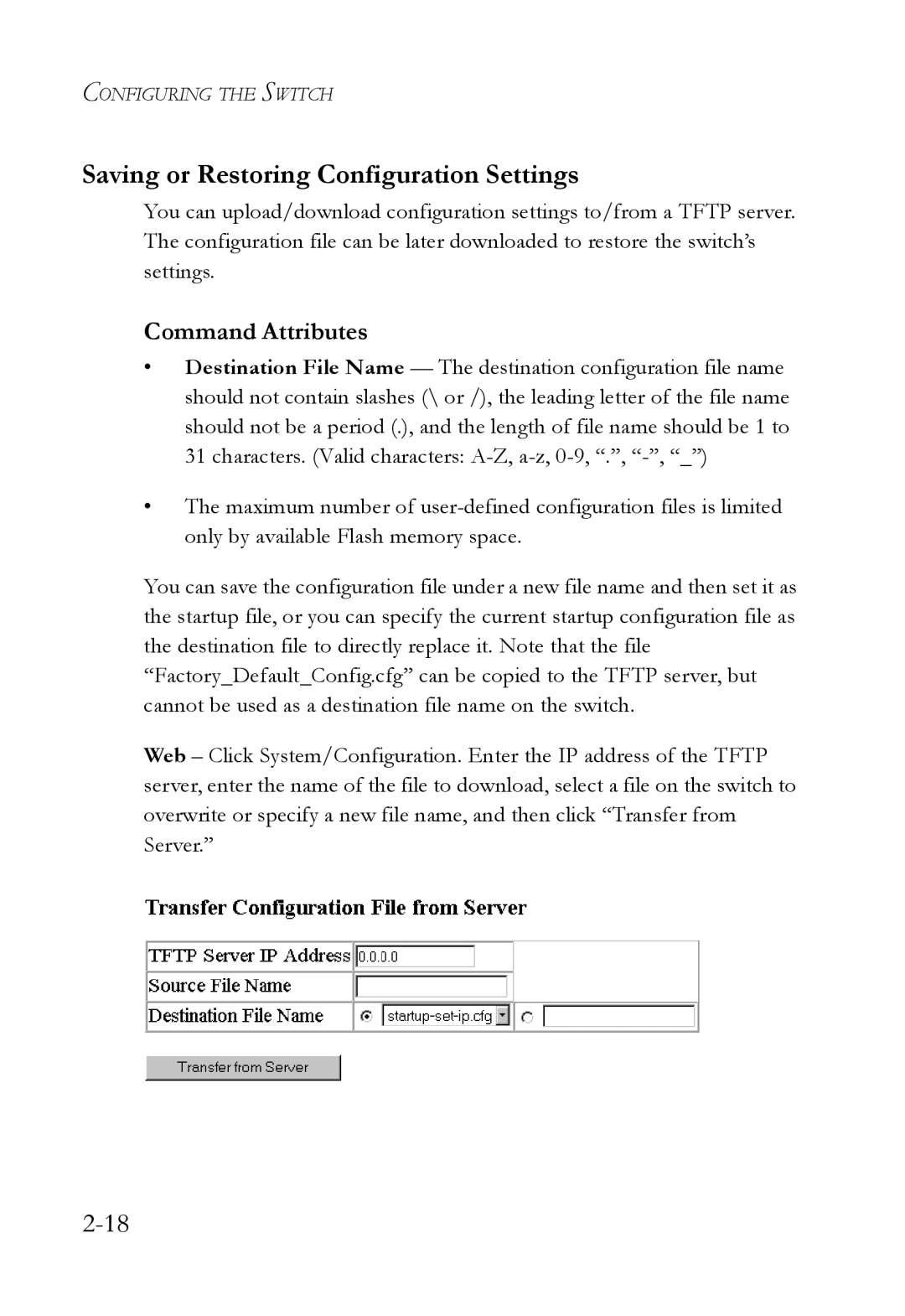 SMC Networks SMC6750L2 manual Saving or Restoring Configuration Settings 