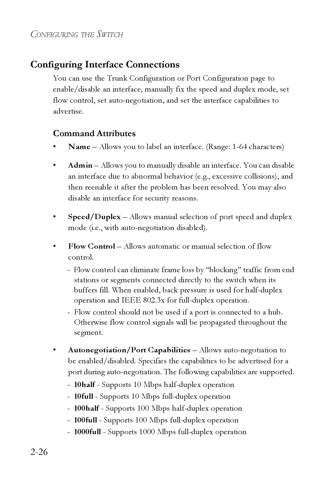 SMC Networks SMC6750L2 manual Configuring Interface Connections 