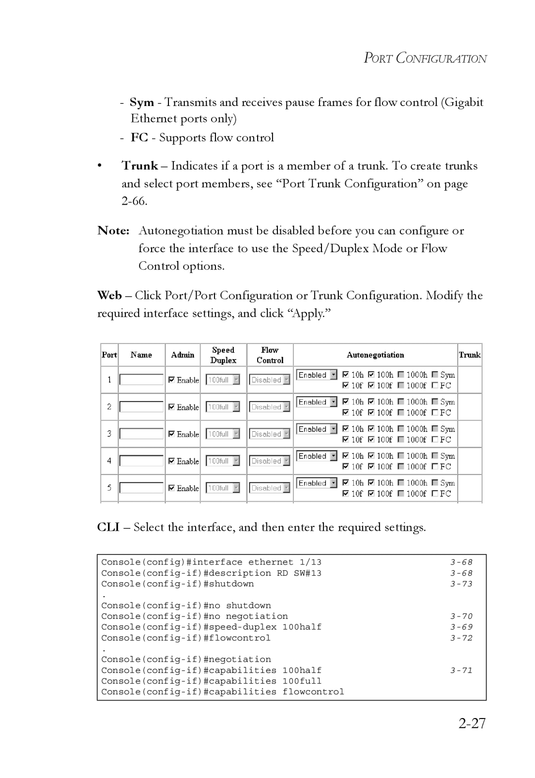 SMC Networks SMC6750L2 manual Port Configuration 