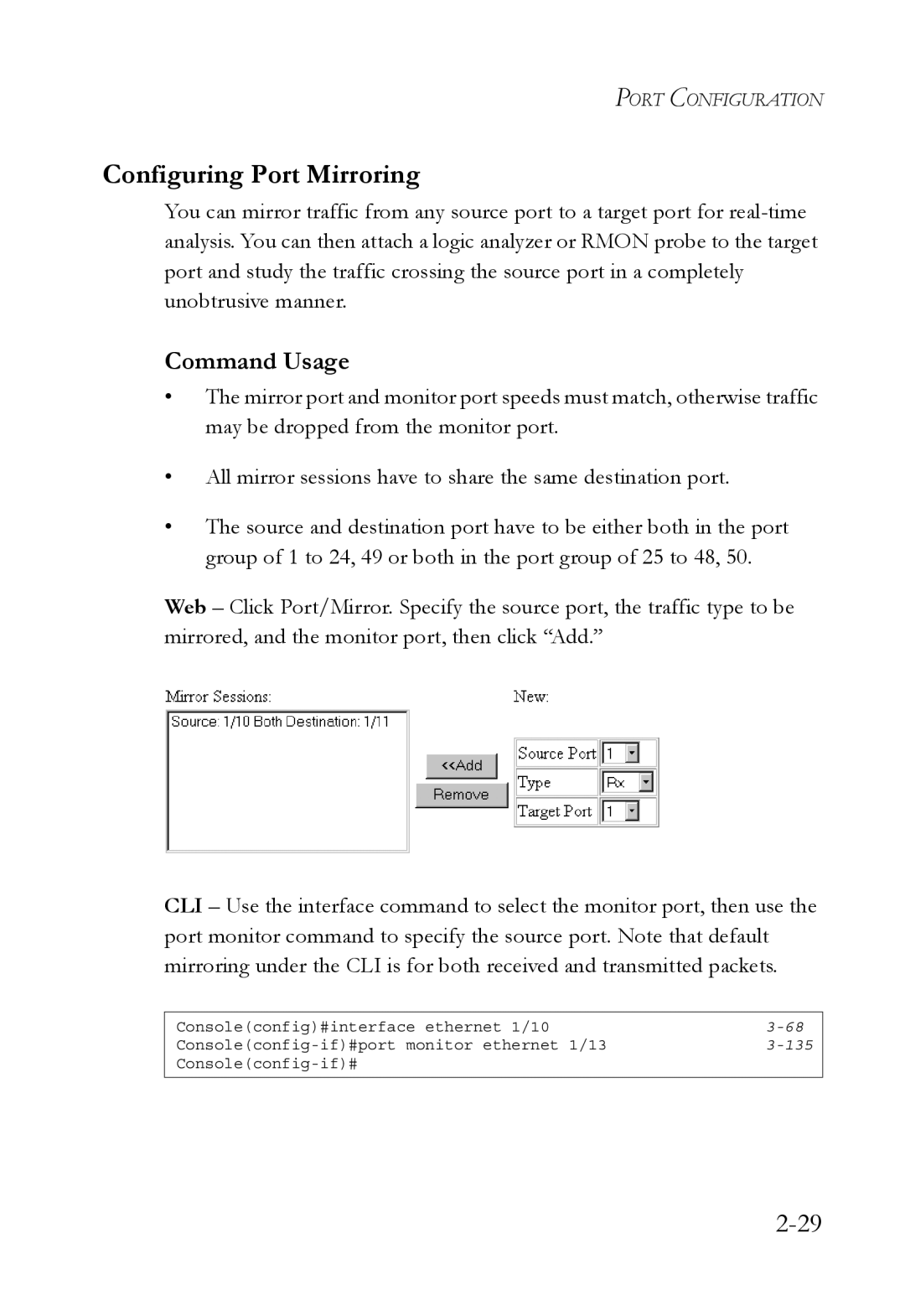 SMC Networks SMC6750L2 manual Configuring Port Mirroring 