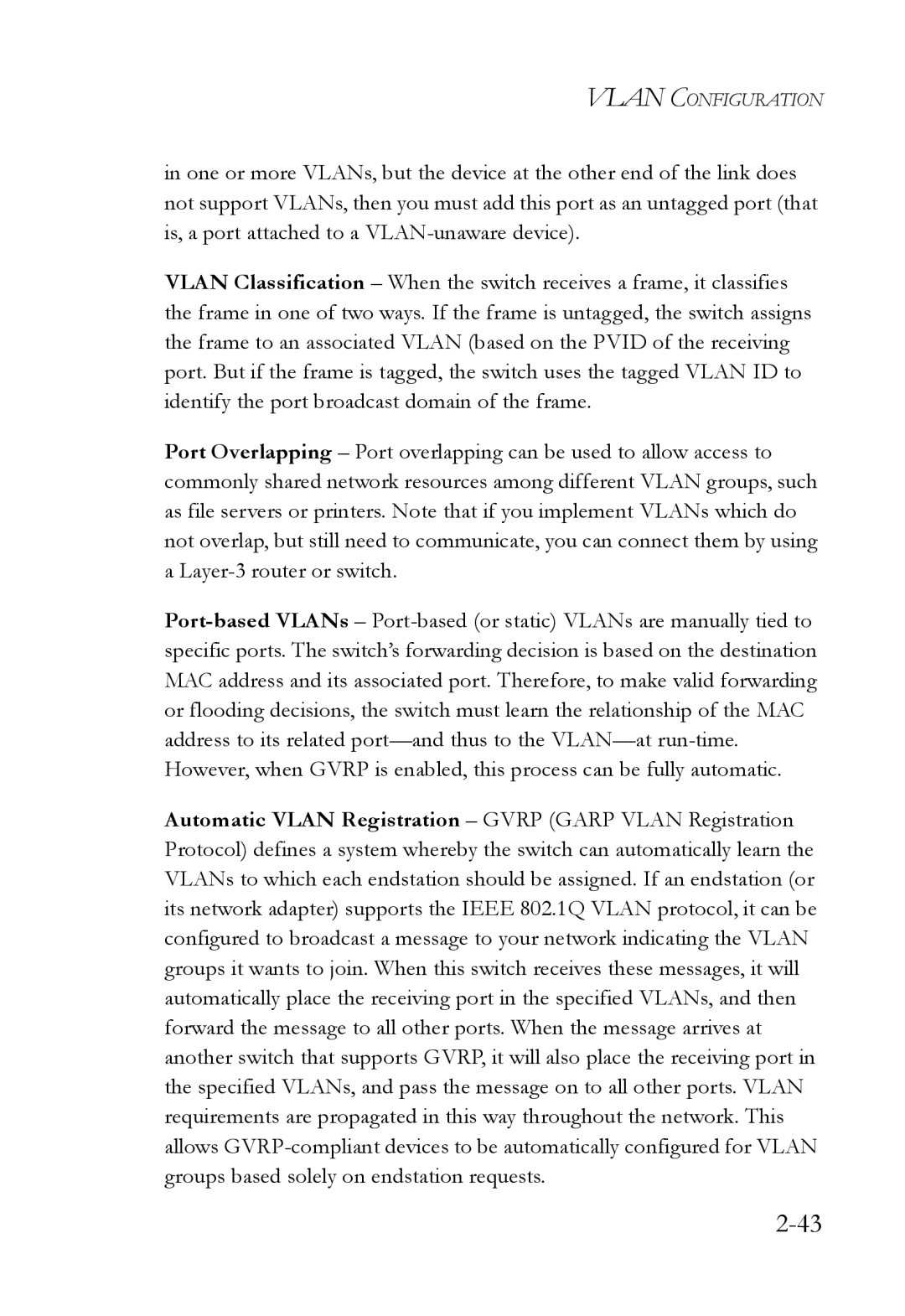 SMC Networks SMC6750L2 manual Vlan Configuration 