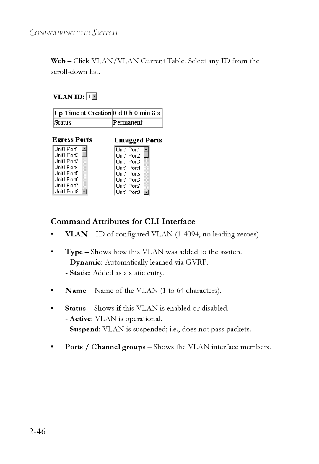 SMC Networks SMC6750L2 manual Command Attributes for CLI Interface 