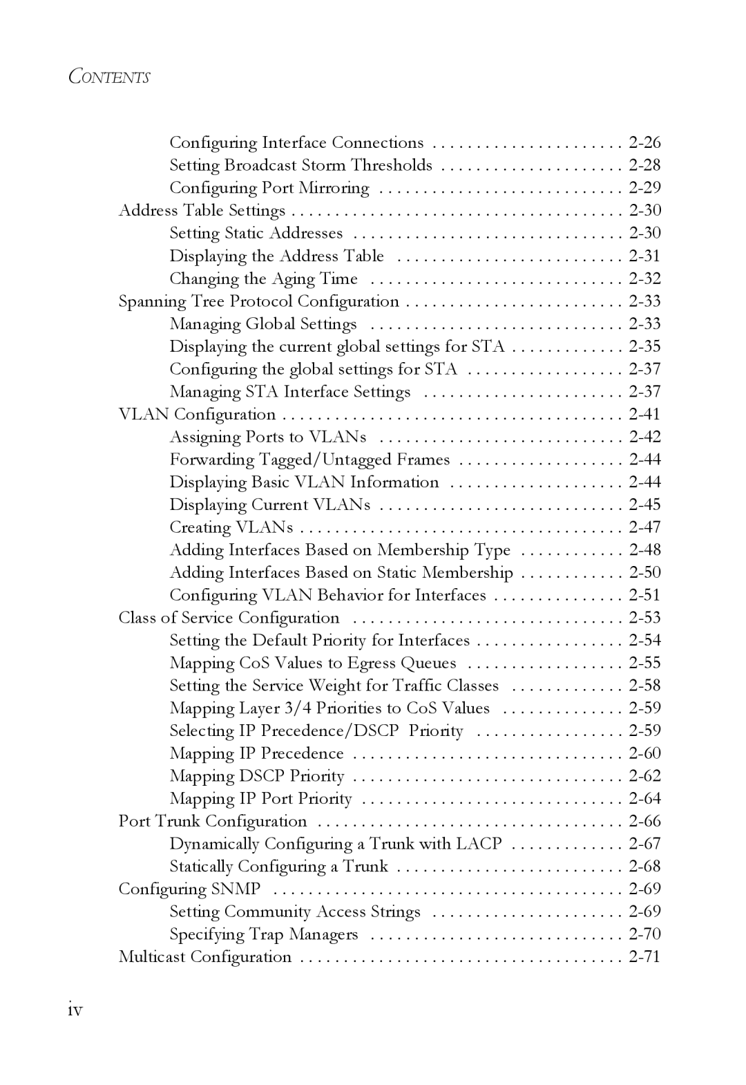 SMC Networks SMC6750L2 manual Contents 