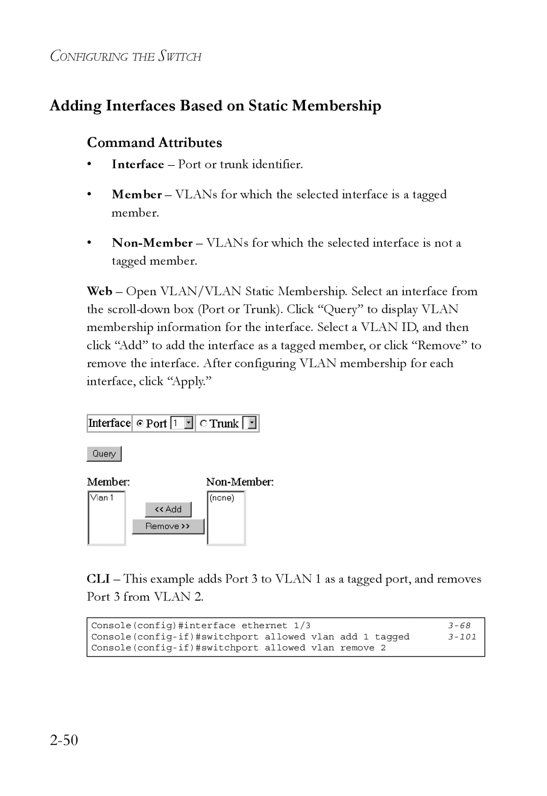 SMC Networks SMC6750L2 manual Adding Interfaces Based on Static Membership 