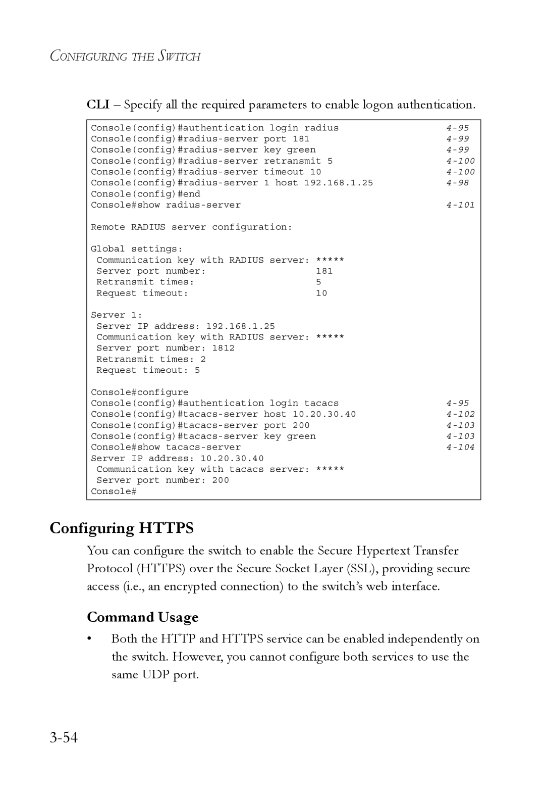 SMC Networks SMC6752AL2 manual Configuring Https, 101 