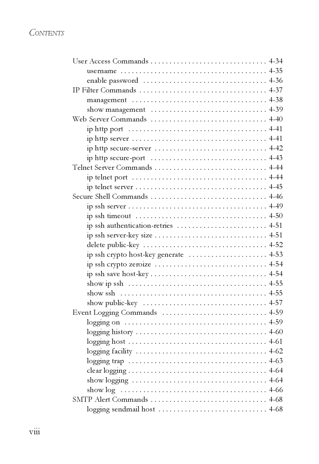 SMC Networks SMC6752AL2 manual Viii 