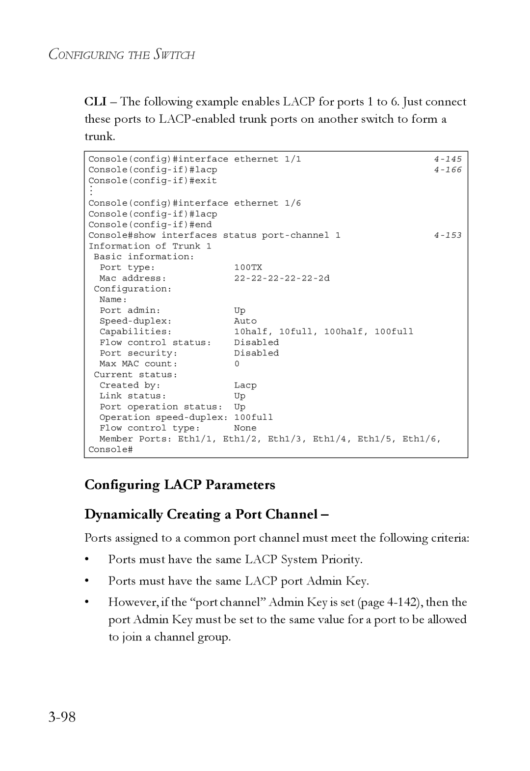 SMC Networks SMC6752AL2 manual Consoleconfig#interface Ethernet 1/1 