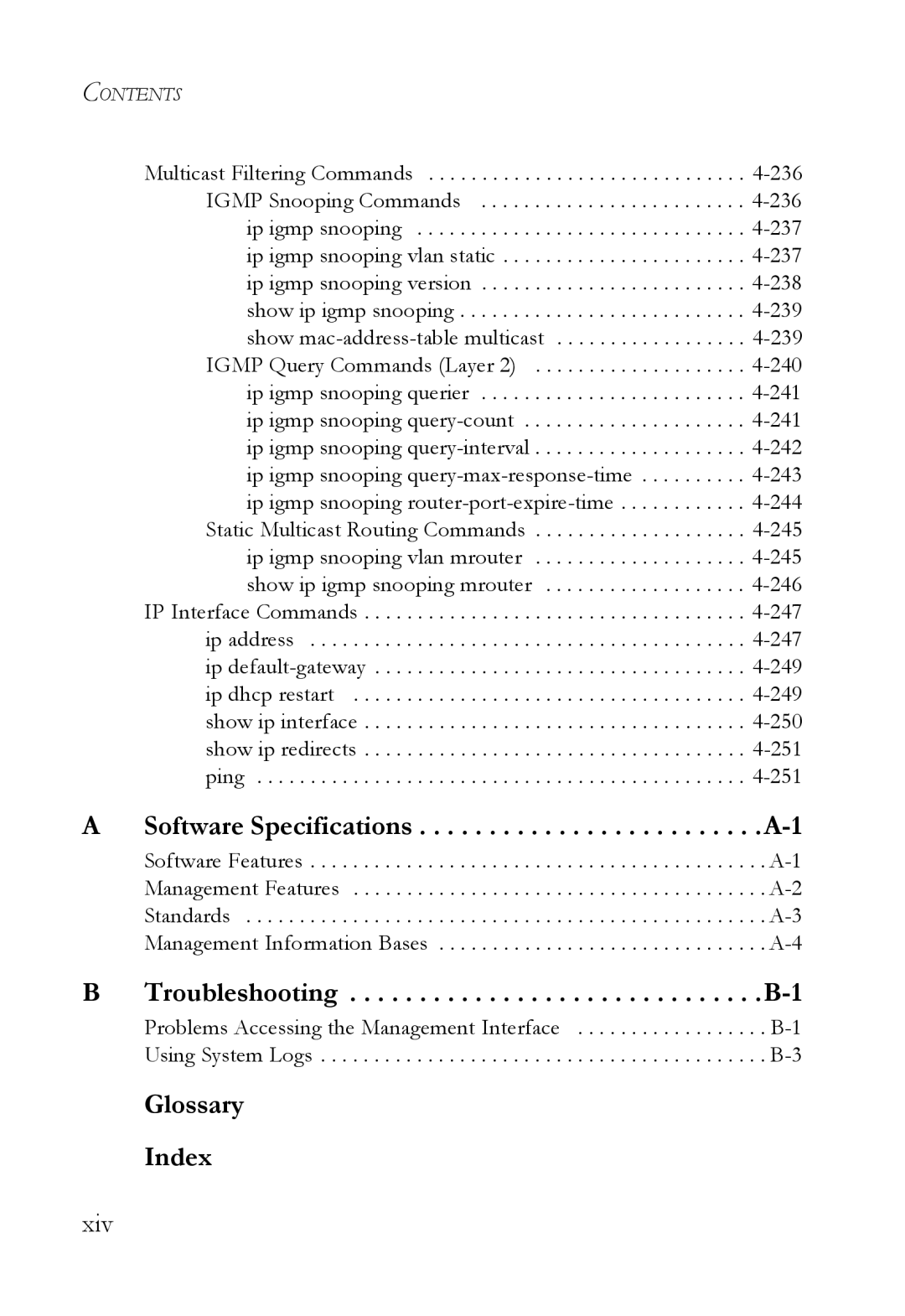 SMC Networks SMC6752AL2 manual Glossary Index, Xiv 