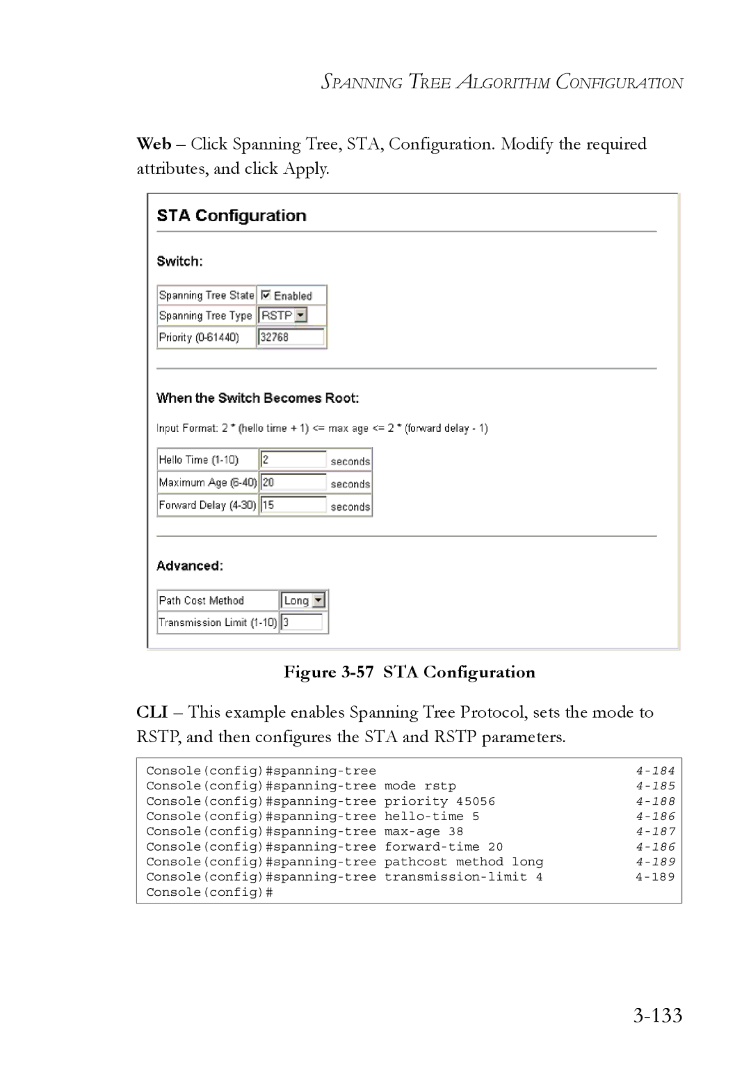 SMC Networks SMC6752AL2 manual 133, STA Configuration 