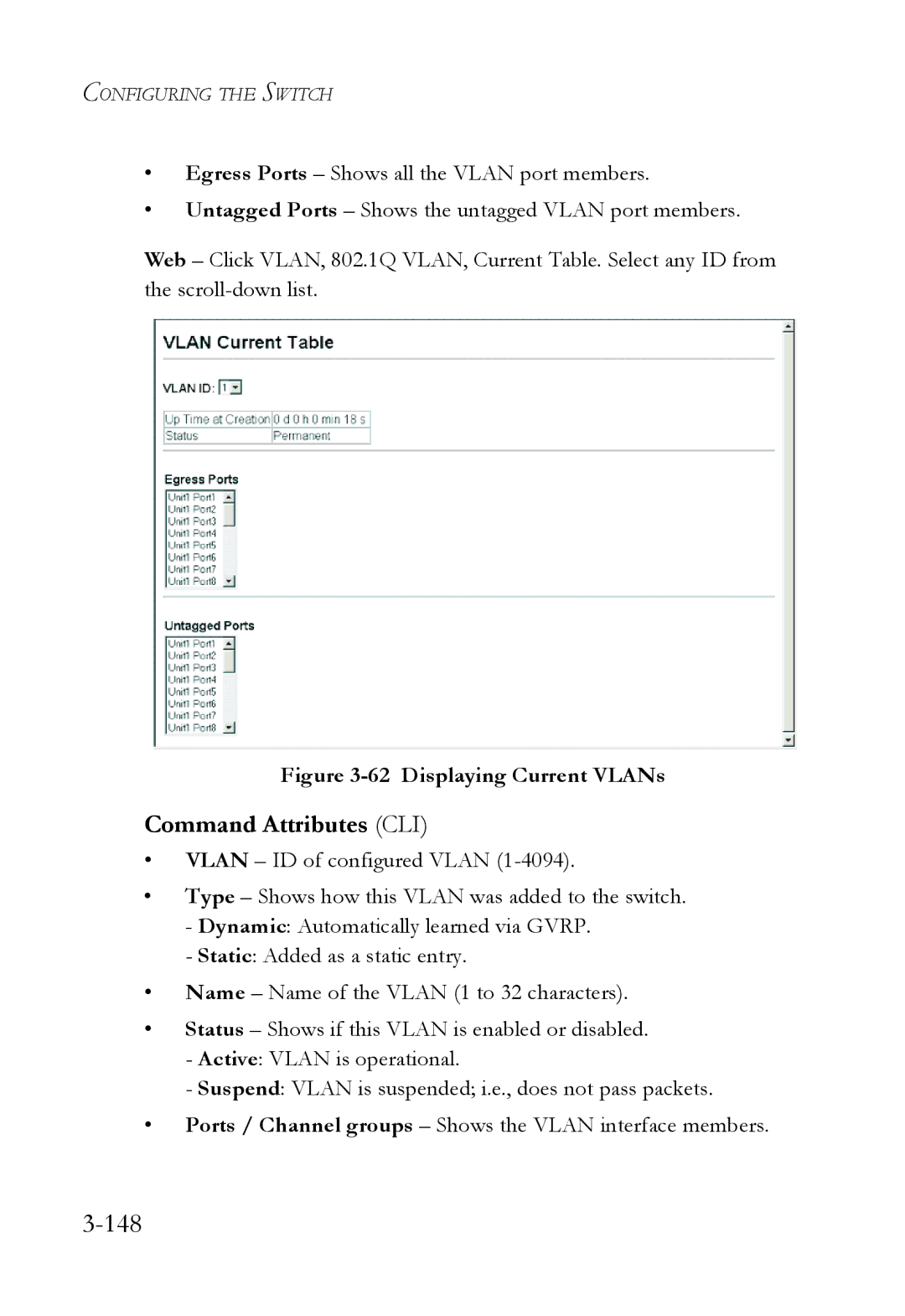 SMC Networks SMC6752AL2 manual 148, Command Attributes CLI 