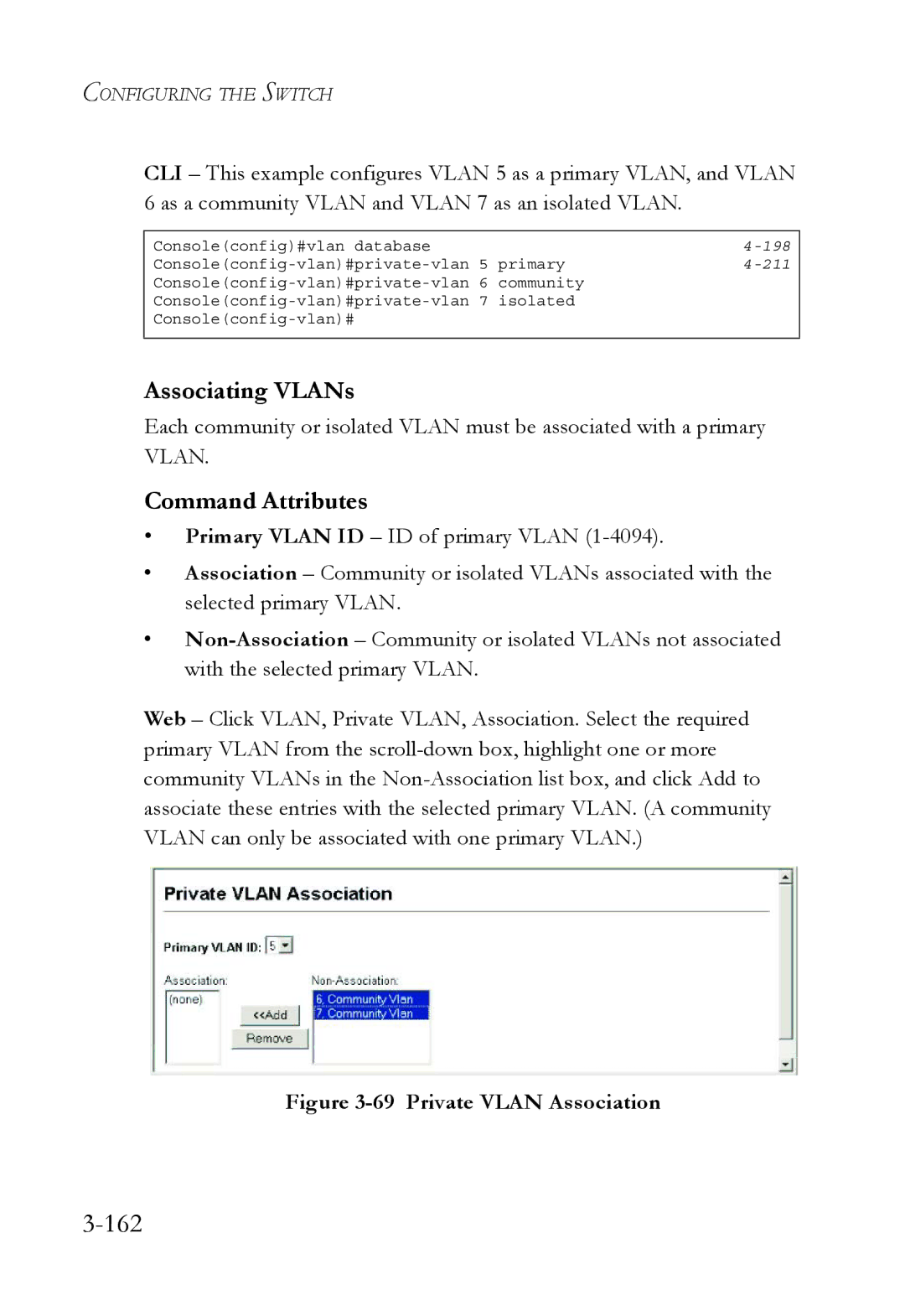 SMC Networks SMC6752AL2 manual 162, Associating VLANs 