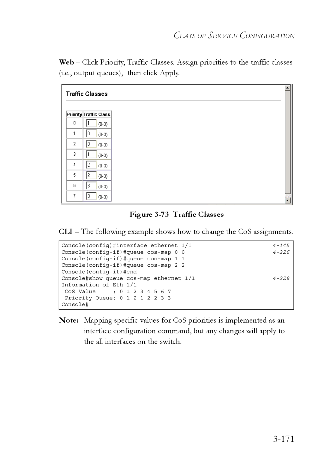 SMC Networks SMC6752AL2 manual 171, Traffic Classes 