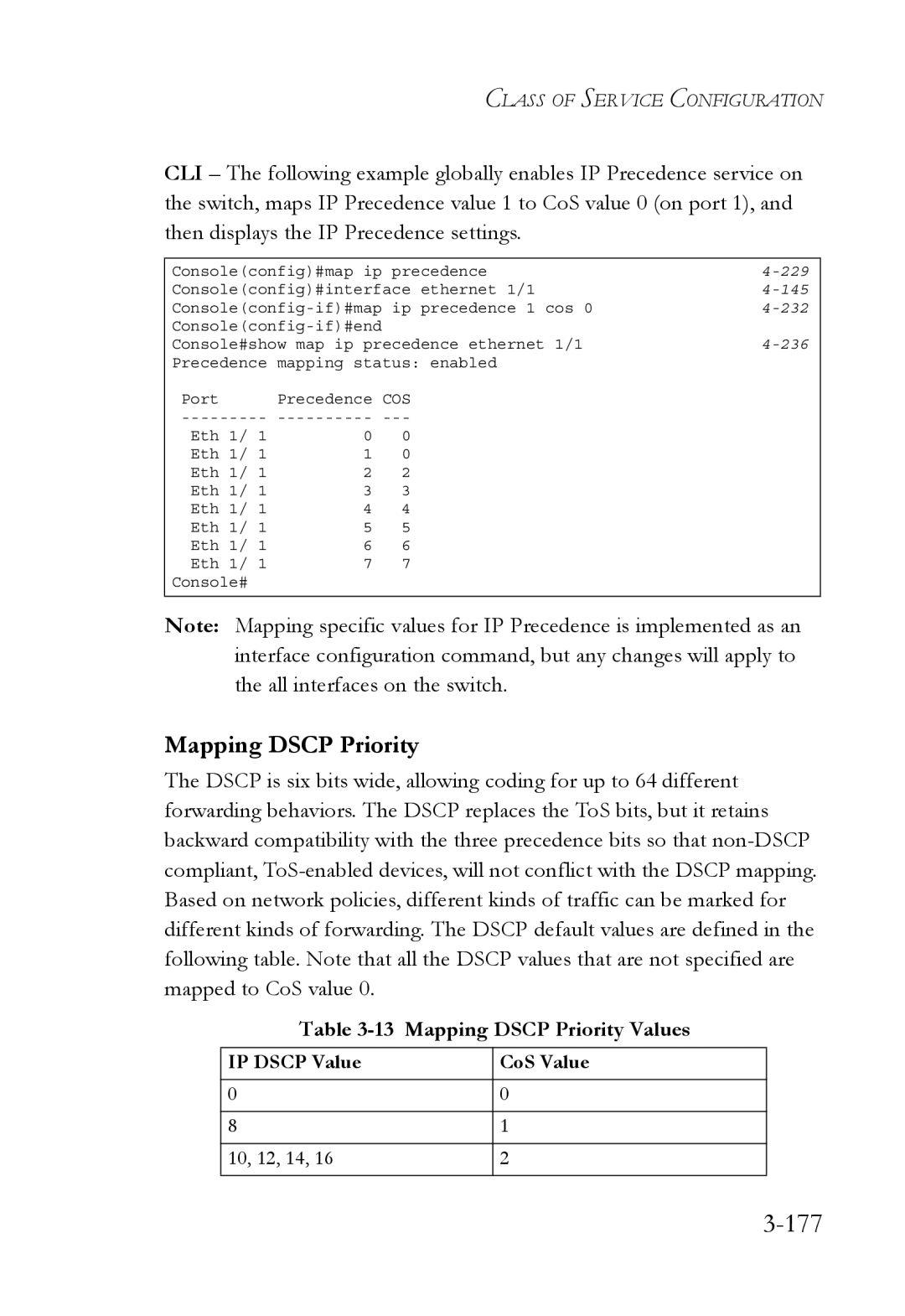 SMC Networks SMC6752AL2 manual 177, Mapping Dscp Priority Values 