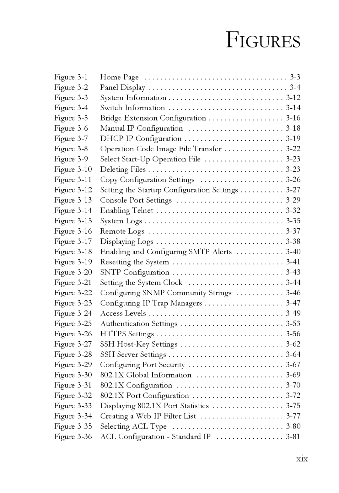 SMC Networks SMC6752AL2 manual Xix, Figures 