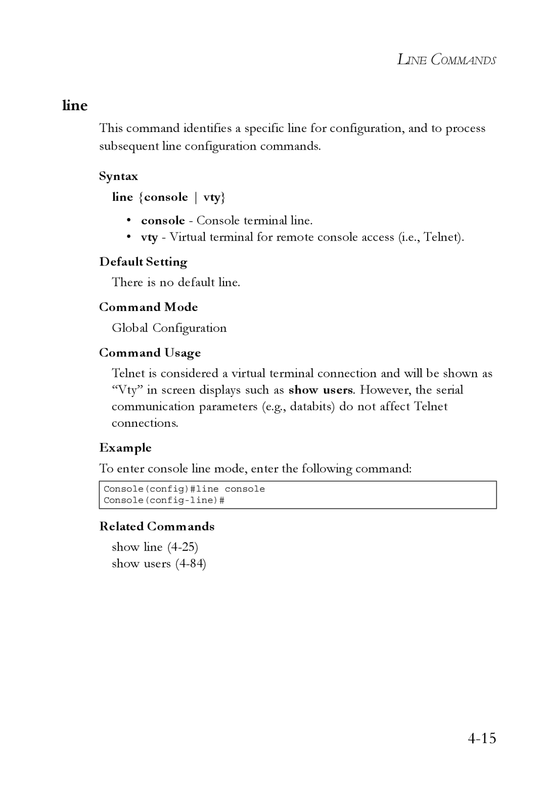 SMC Networks SMC6752AL2 manual Line 