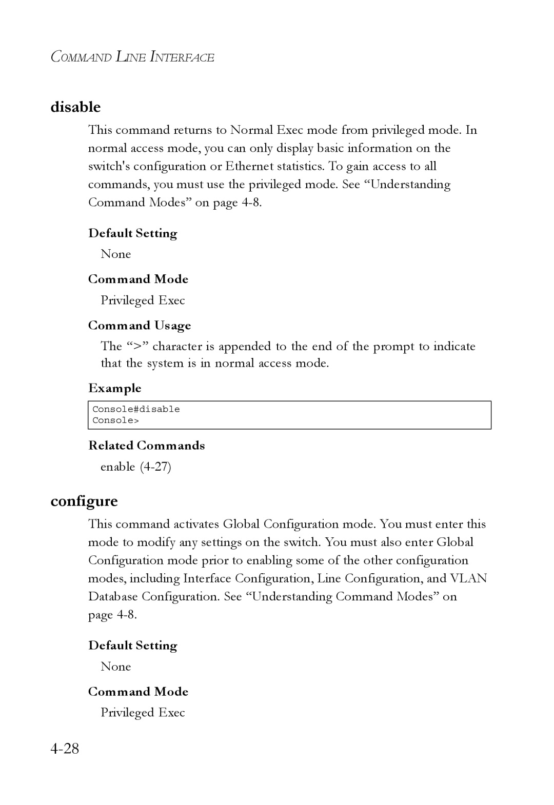 SMC Networks SMC6752AL2 manual Disable, Configure, None 