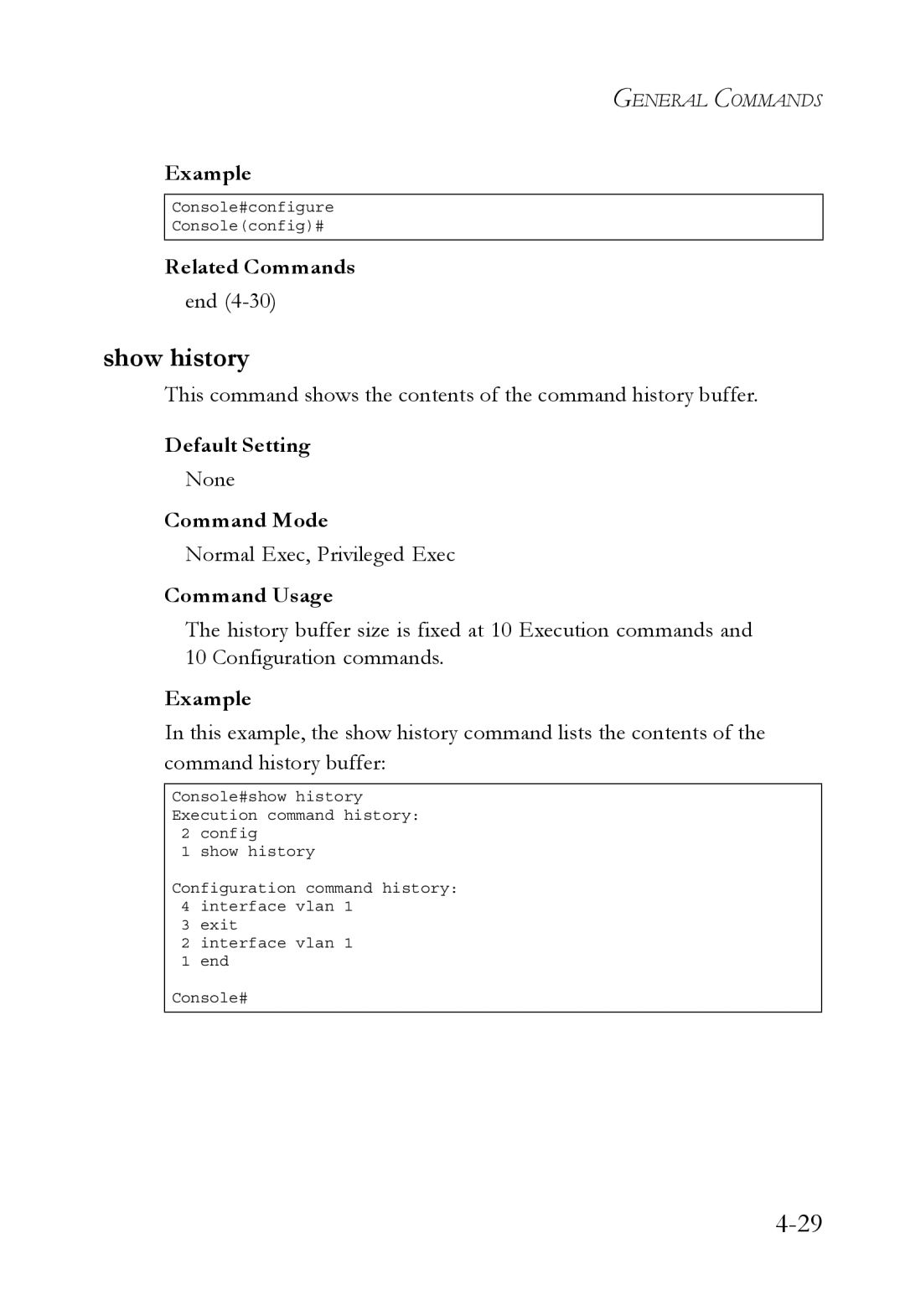 SMC Networks SMC6752AL2 manual Show history, End 