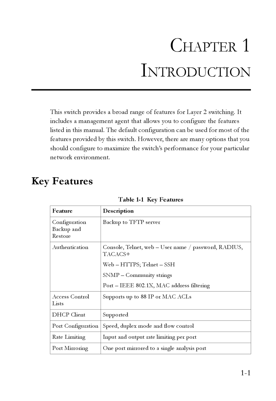 SMC Networks SMC6752AL2 manual Key Features 