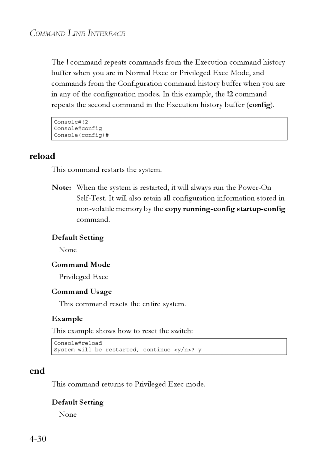 SMC Networks SMC6752AL2 manual Reload, End 