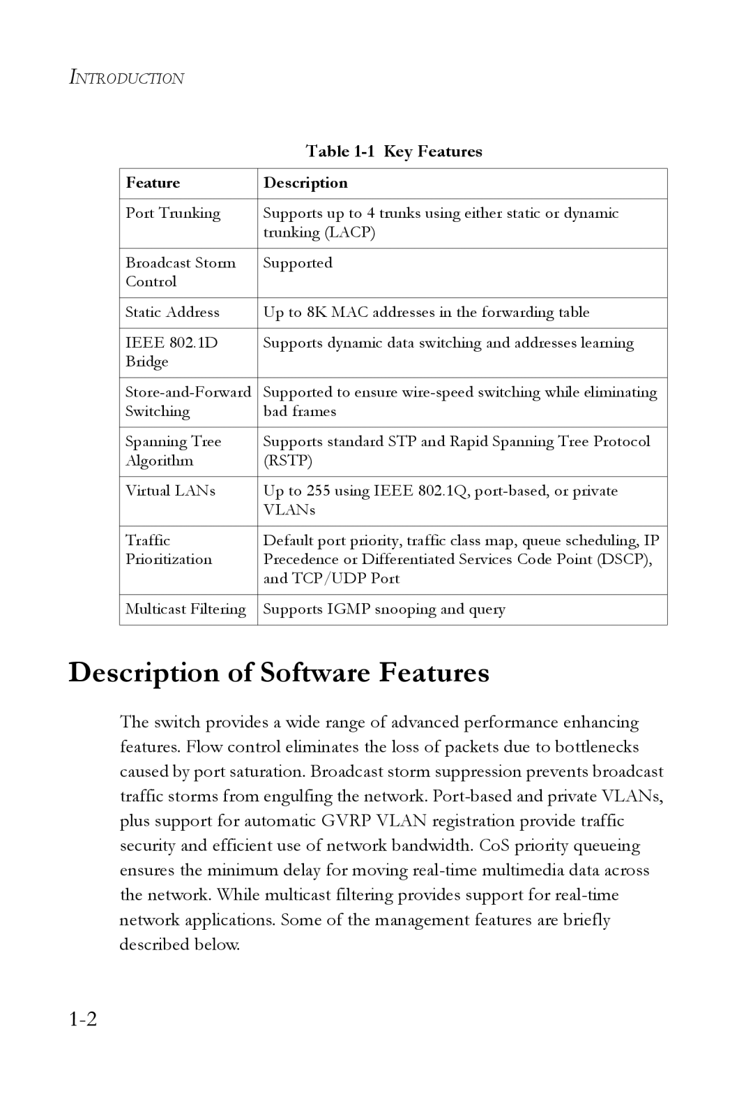 SMC Networks SMC6752AL2 manual Description of Software Features, Rstp 