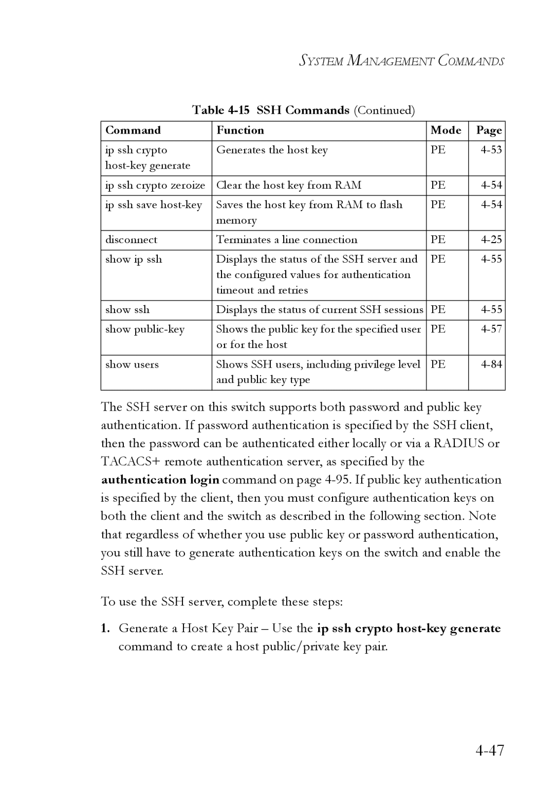 SMC Networks SMC6752AL2 manual Shows the public key for the specified user 