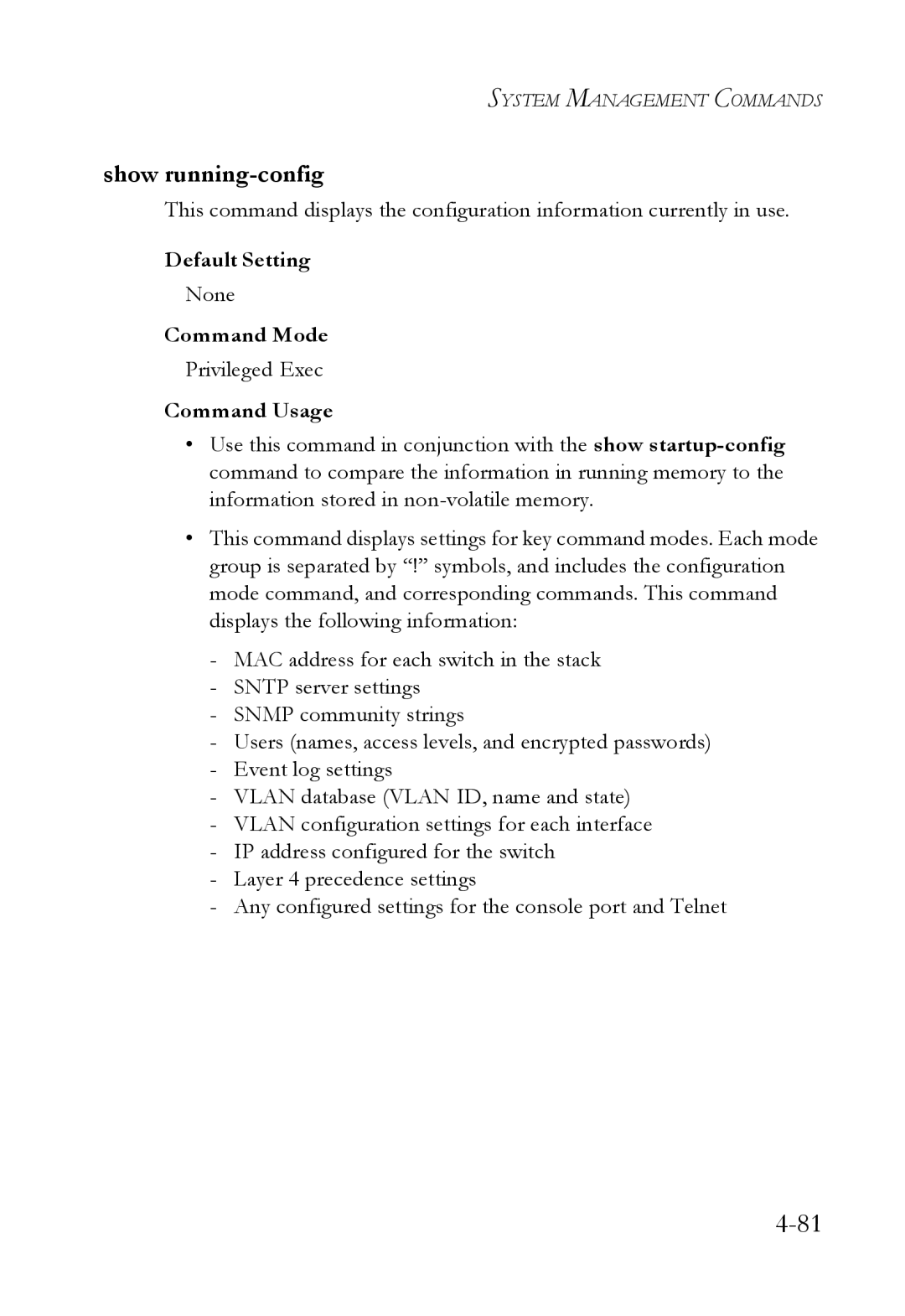 SMC Networks SMC6752AL2 manual Show running-config 