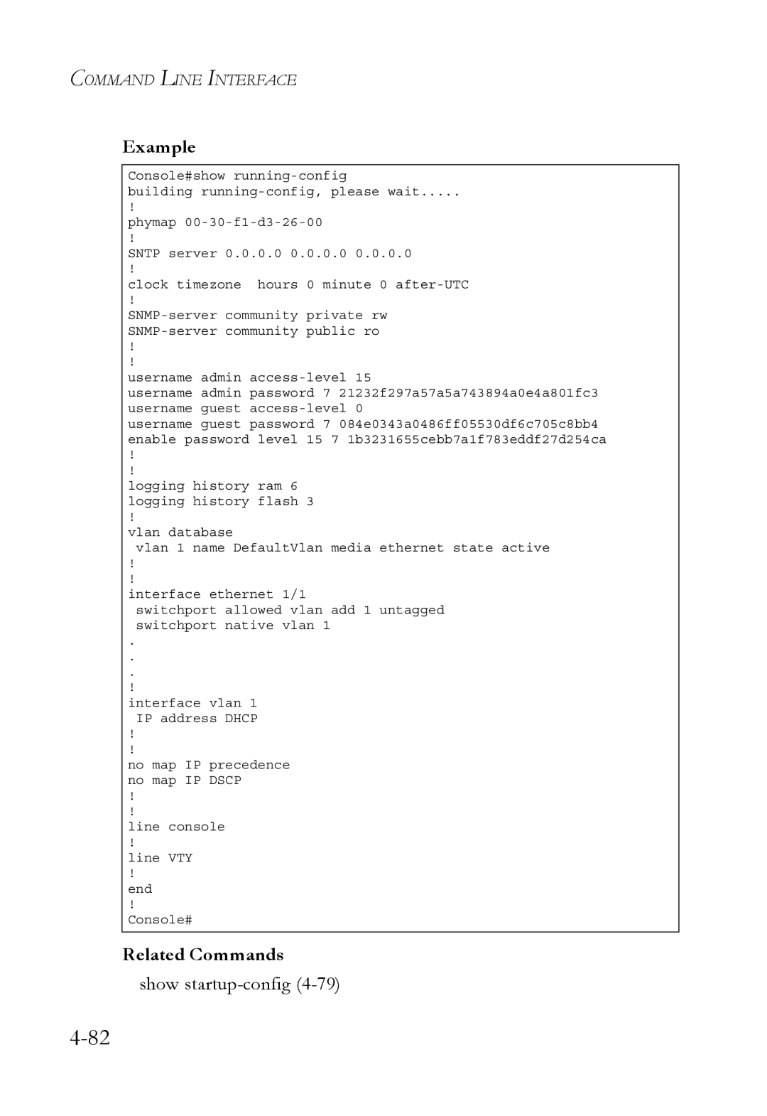 SMC Networks SMC6752AL2 manual Show startup-config4-79 