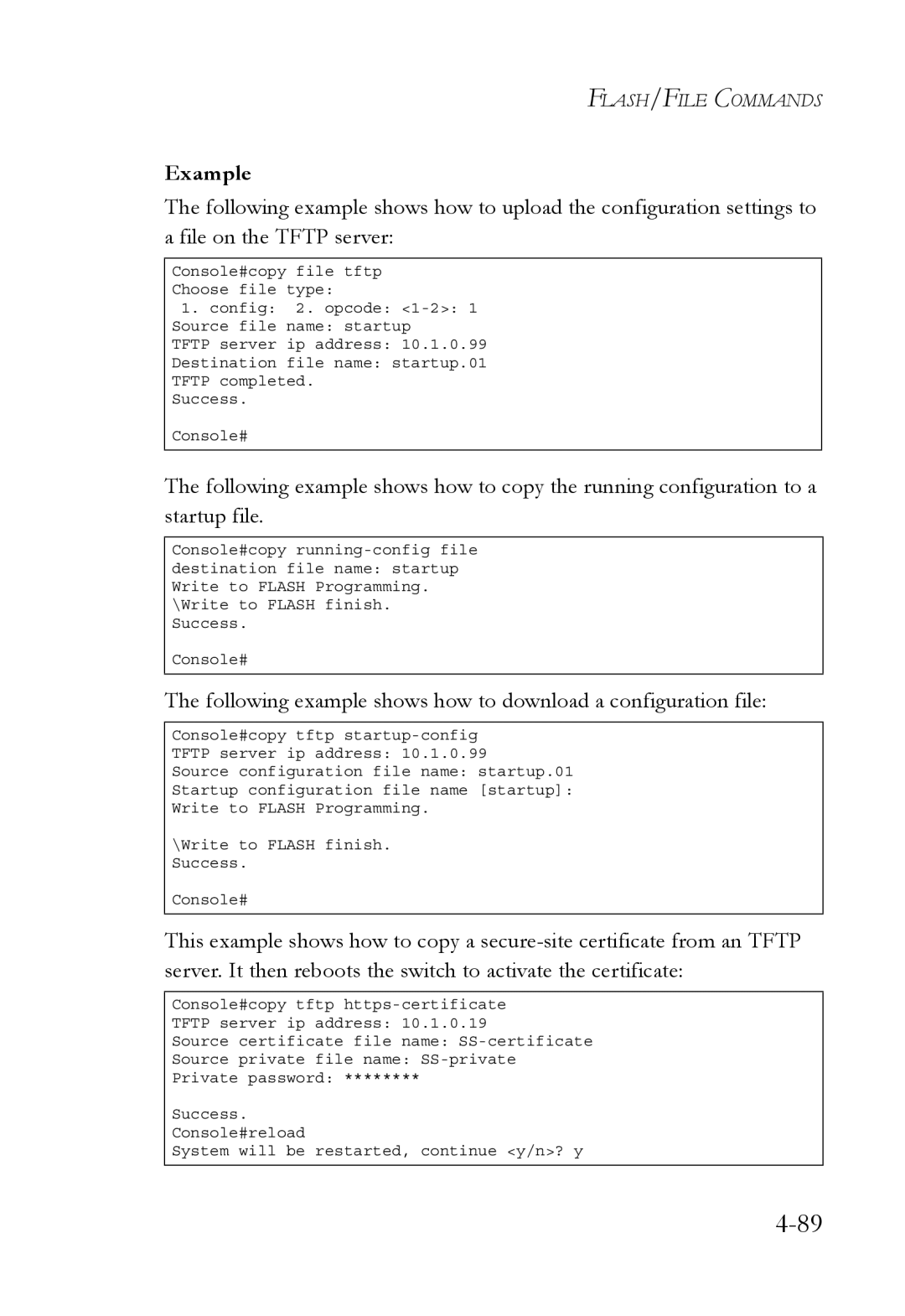 SMC Networks SMC6752AL2 manual Following example shows how to download a configuration file 