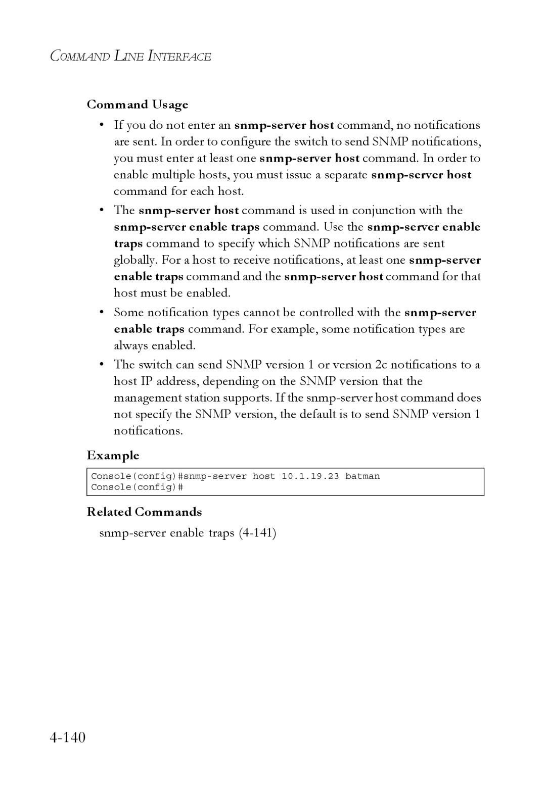 SMC Networks SMC6752AL2 manual Command Usage, Snmp-server enable traps 