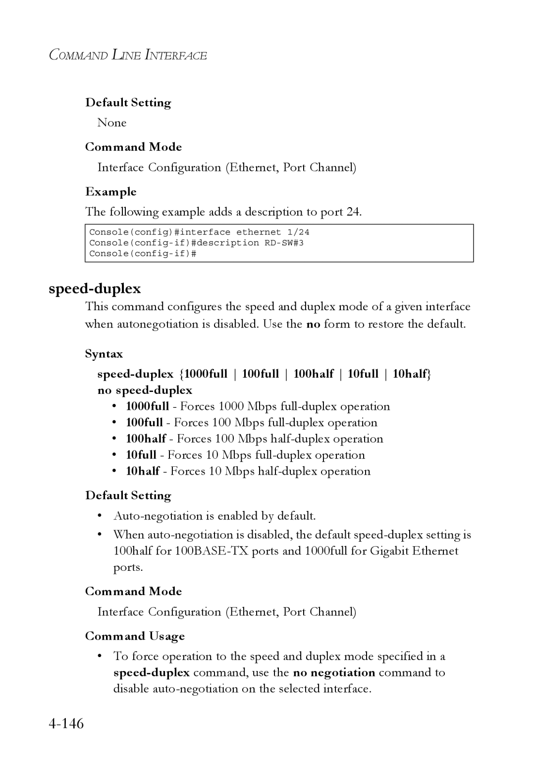 SMC Networks SMC6752AL2 manual Speed-duplex, Interface Configuration Ethernet, Port Channel 