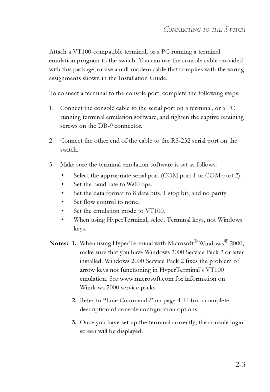 SMC Networks SMC6752AL2 manual Connecting to the Switch 