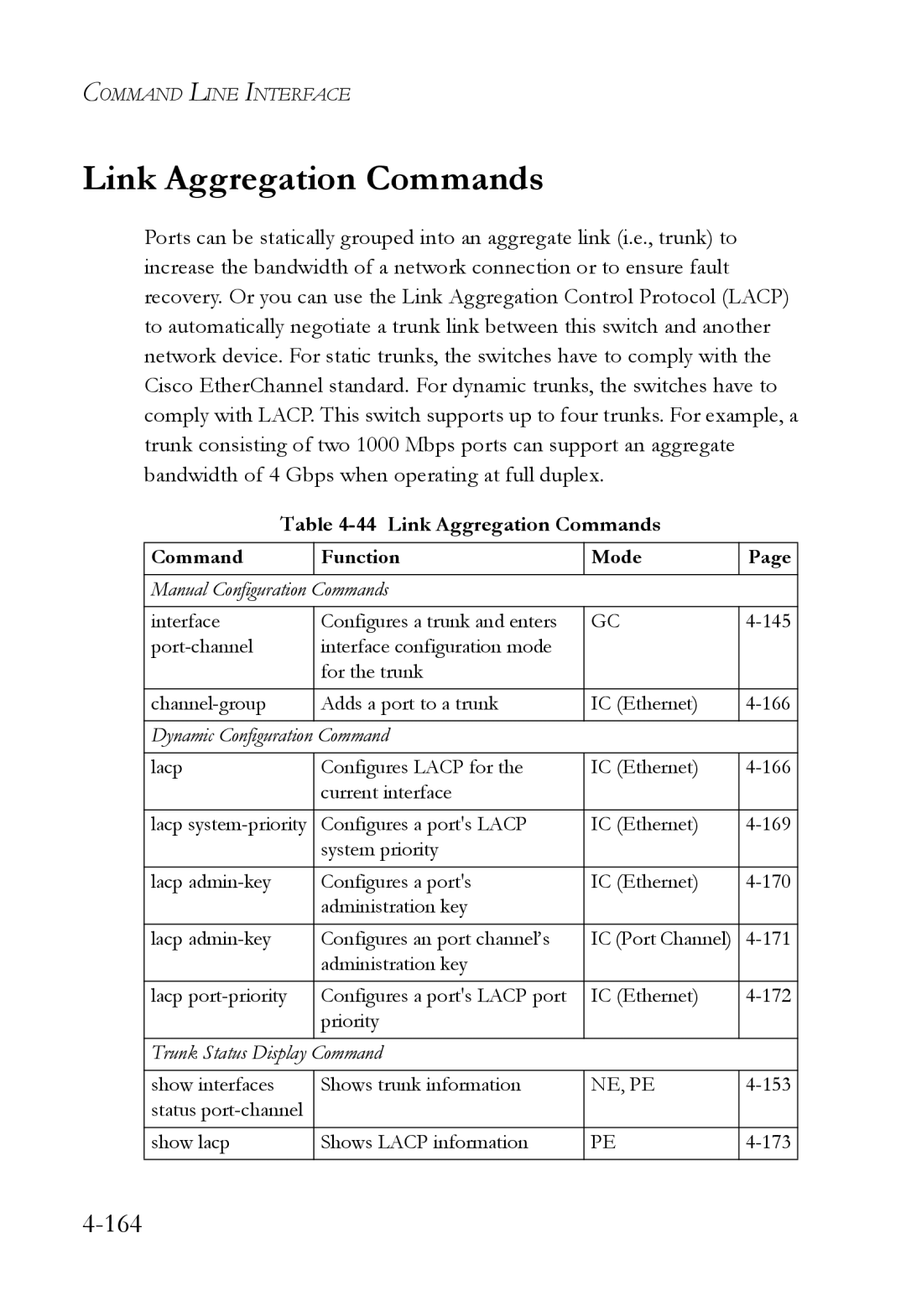 SMC Networks SMC6752AL2 manual Link Aggregation Commands 