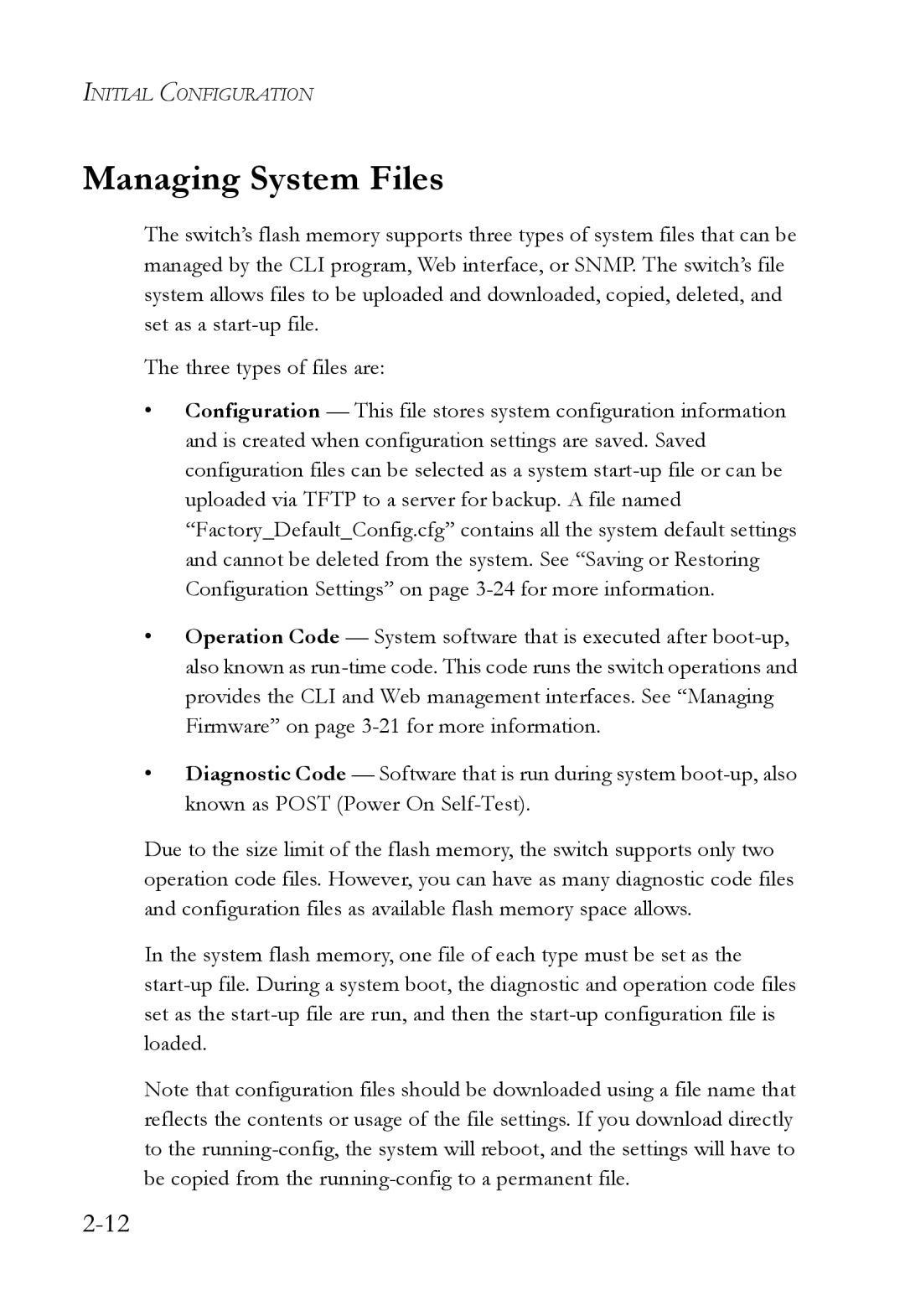 SMC Networks SMC6752AL2 manual Managing System Files 