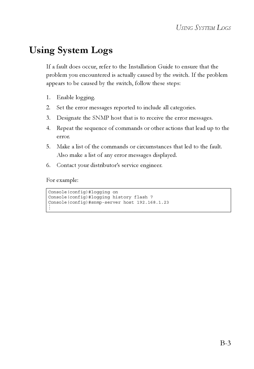 SMC Networks SMC6752AL2 manual Using System Logs 