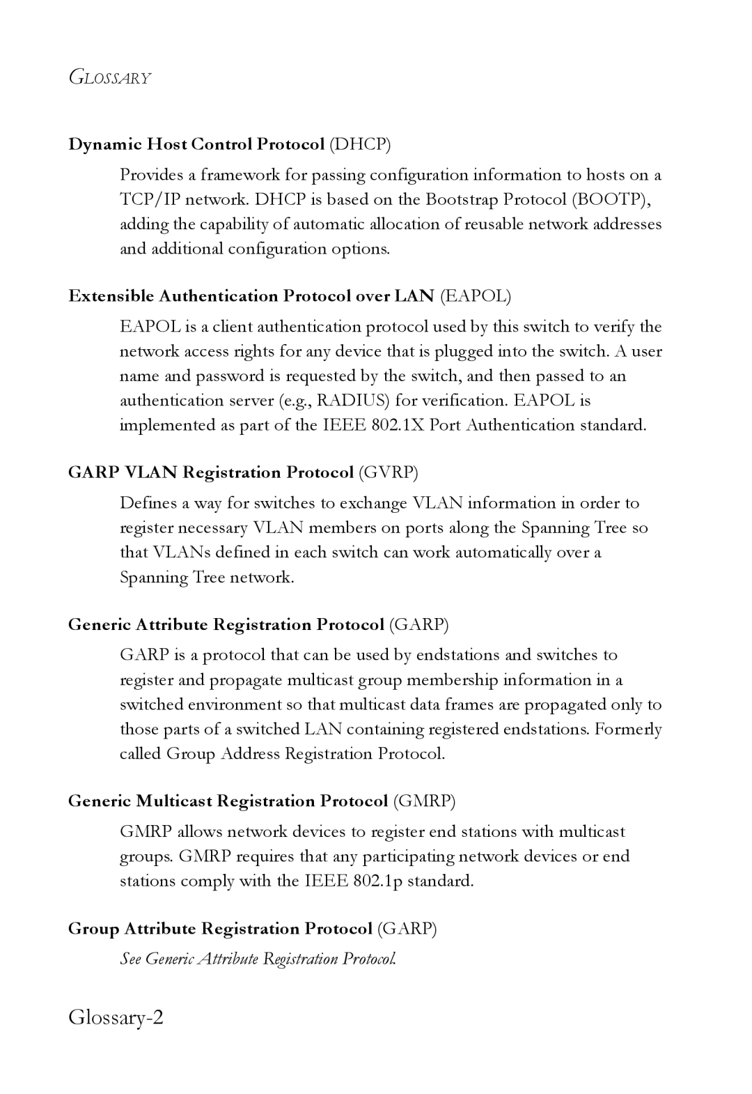 SMC Networks SMC6752AL2 manual Glossary-2 