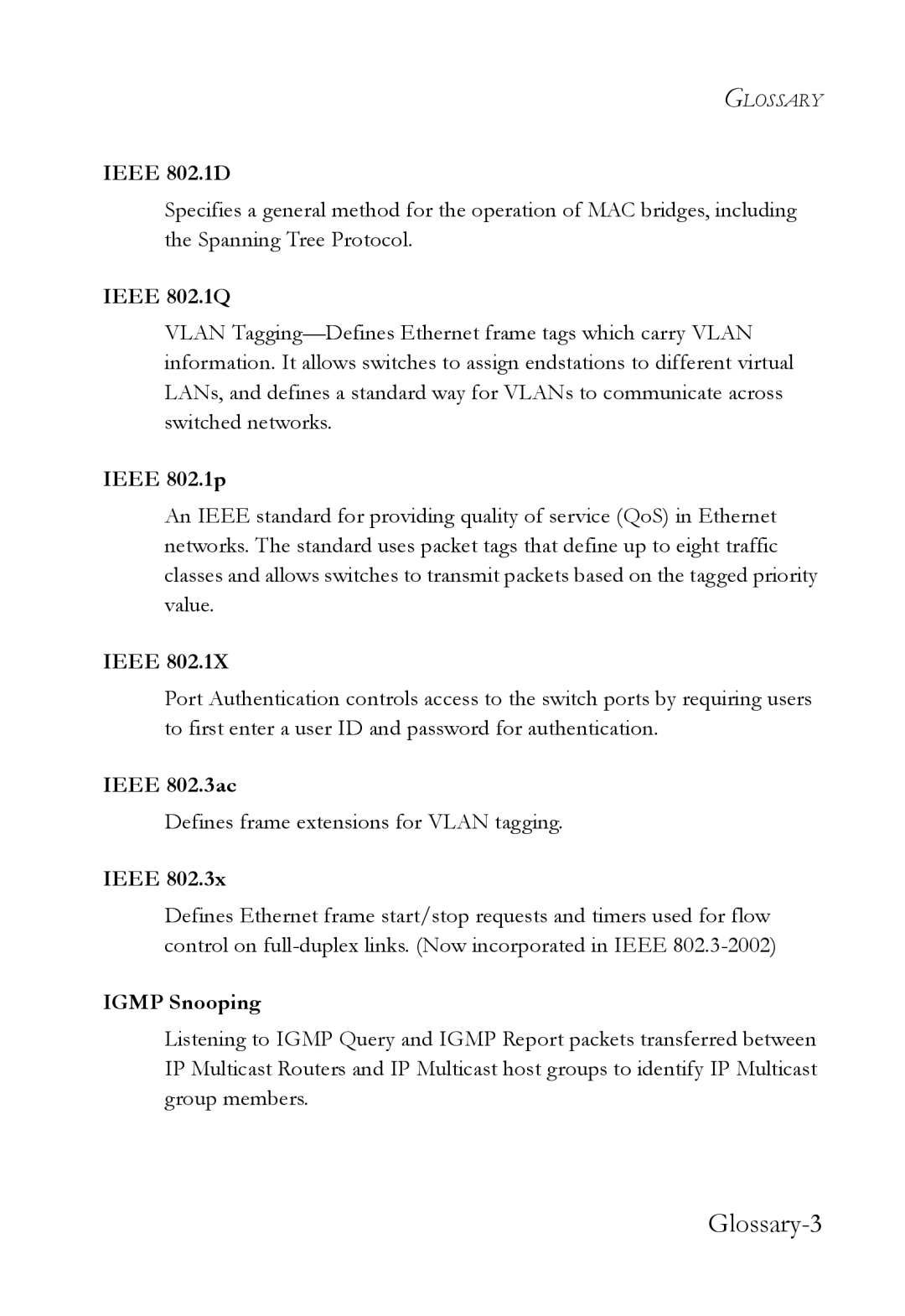 SMC Networks SMC6752AL2 manual Glossary-3 