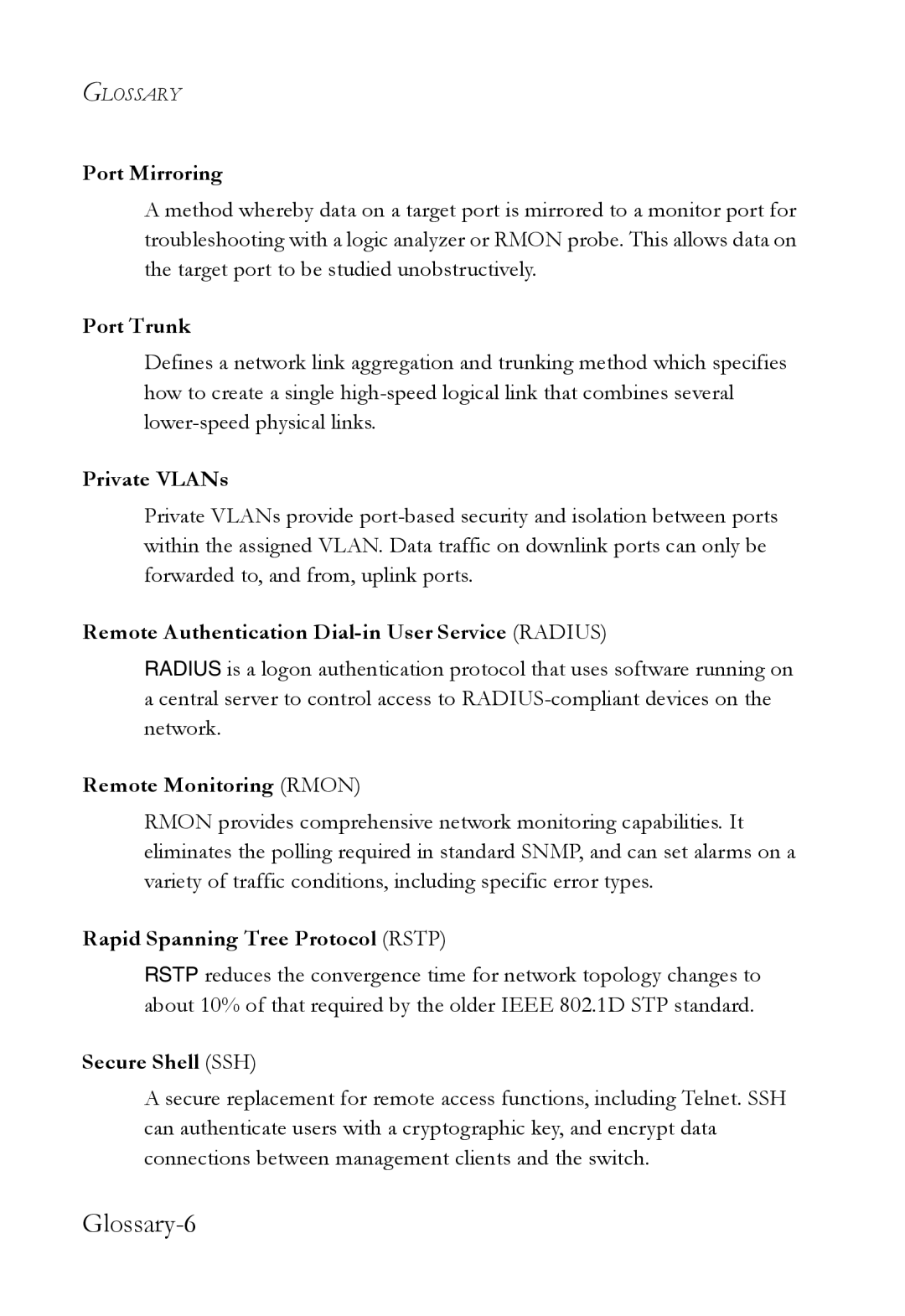 SMC Networks SMC6752AL2 manual Glossary-6 