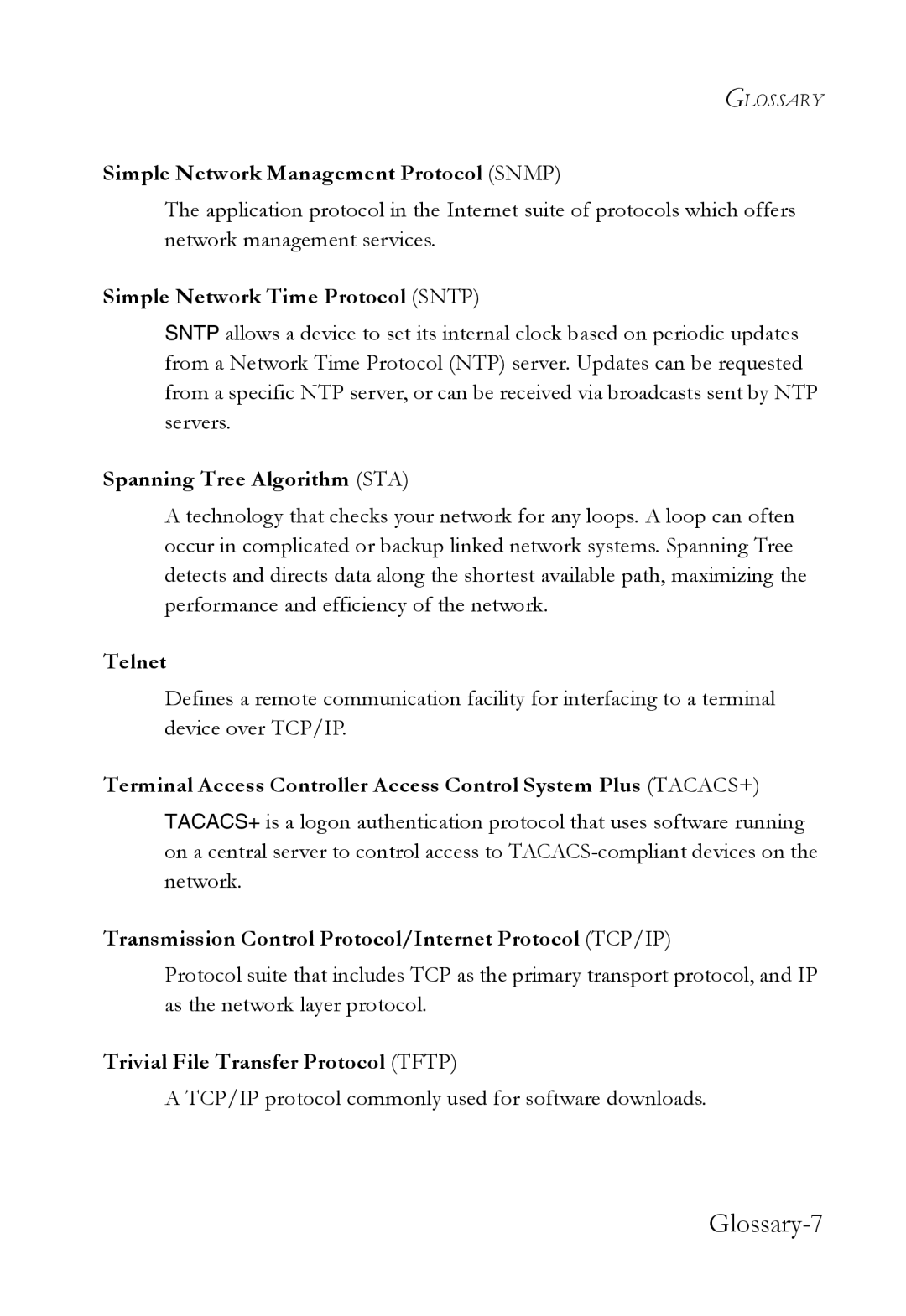 SMC Networks SMC6752AL2 manual Glossary-7 