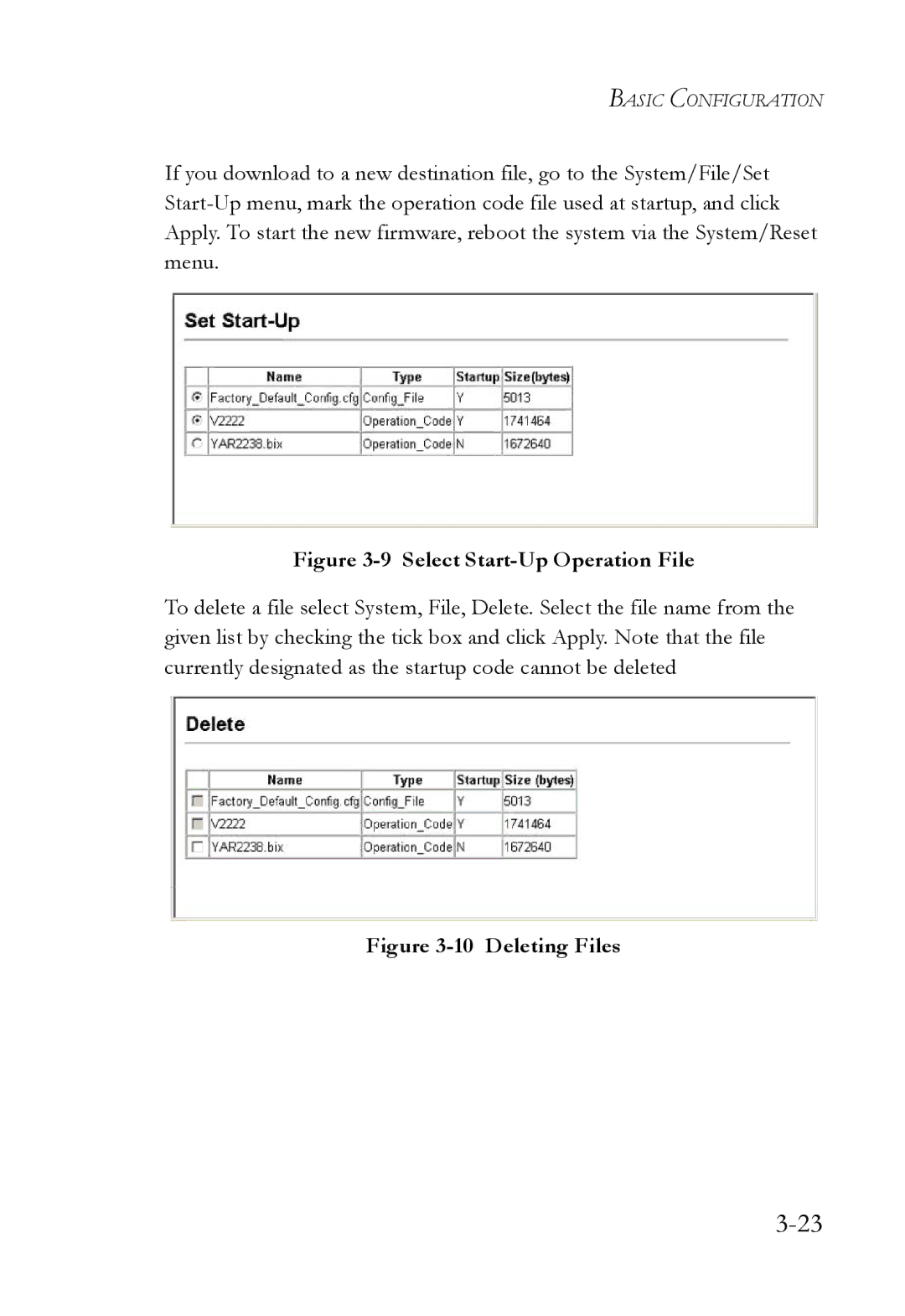 SMC Networks SMC6752AL2 manual Select Start-Up Operation File 