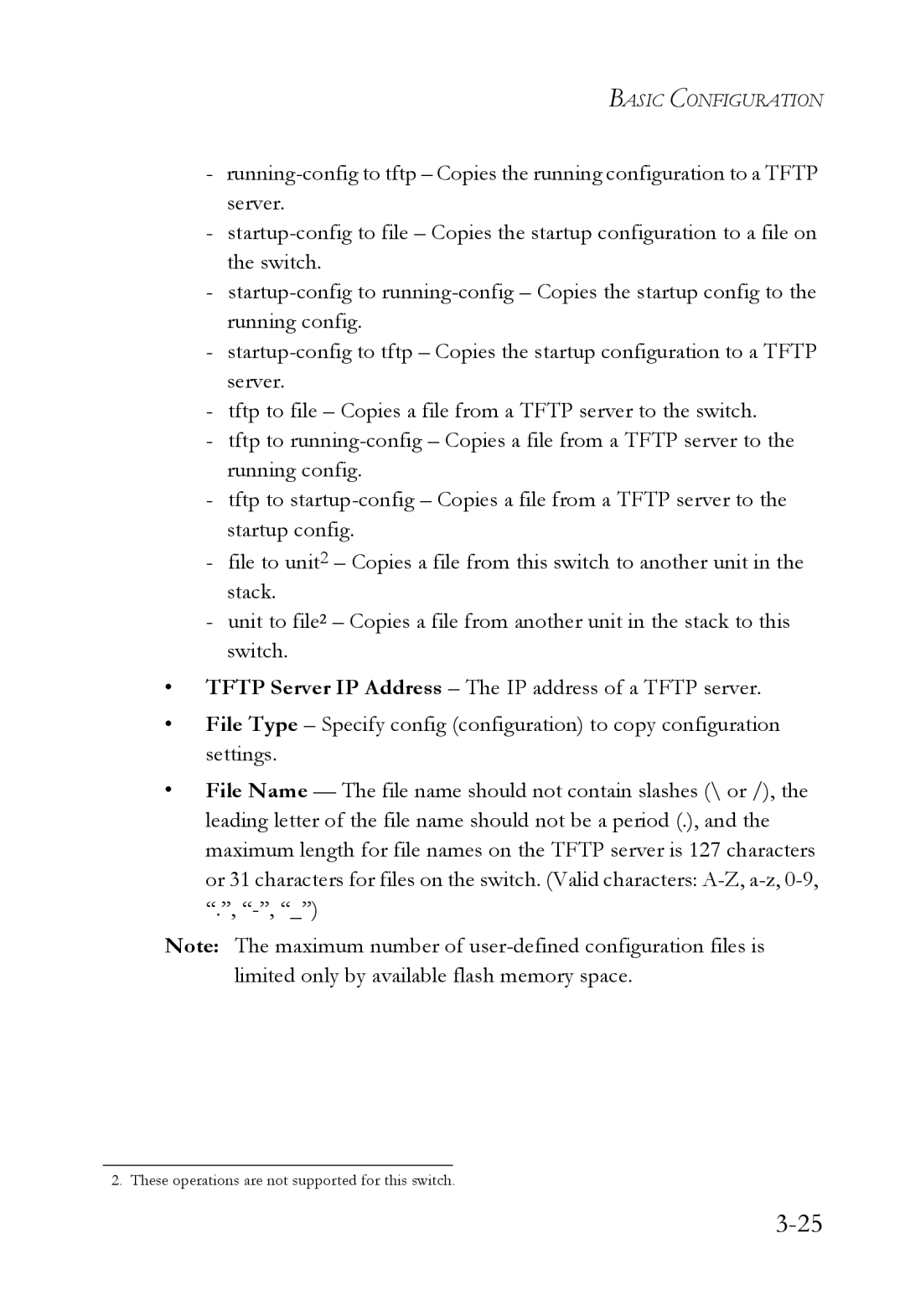 SMC Networks SMC6752AL2 manual These operations are not supported for this switch 