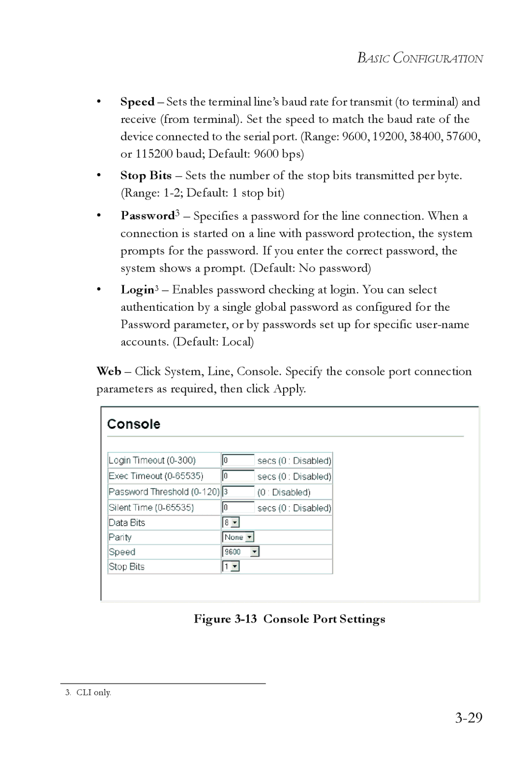 SMC Networks SMC6752AL2 manual Console Port Settings 