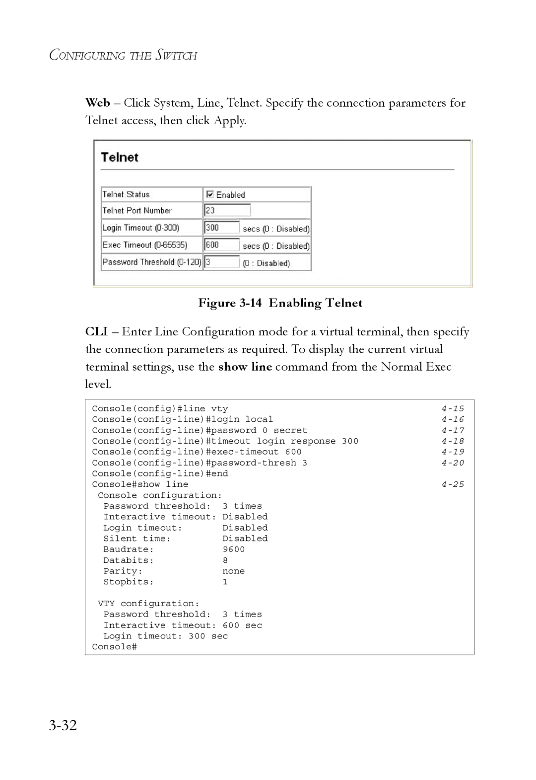 SMC Networks SMC6752AL2 manual Enabling Telnet 