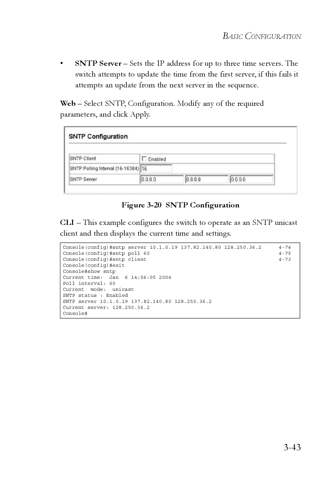 SMC Networks SMC6752AL2 manual Sntp Configuration 